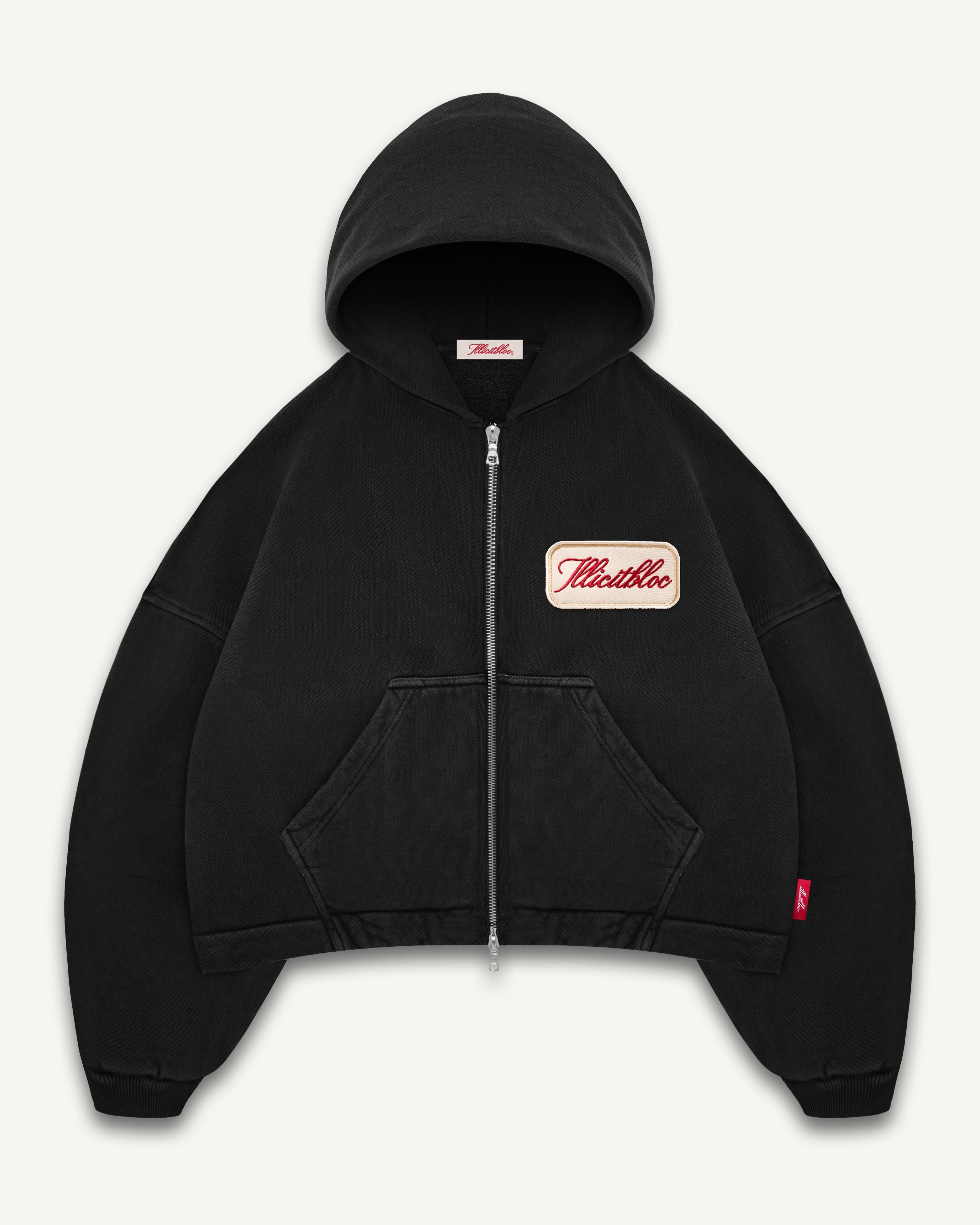 トップス IGGY / Patchwork Studded Zip-Up Hooded Patchwork Zips – Illicitbloc