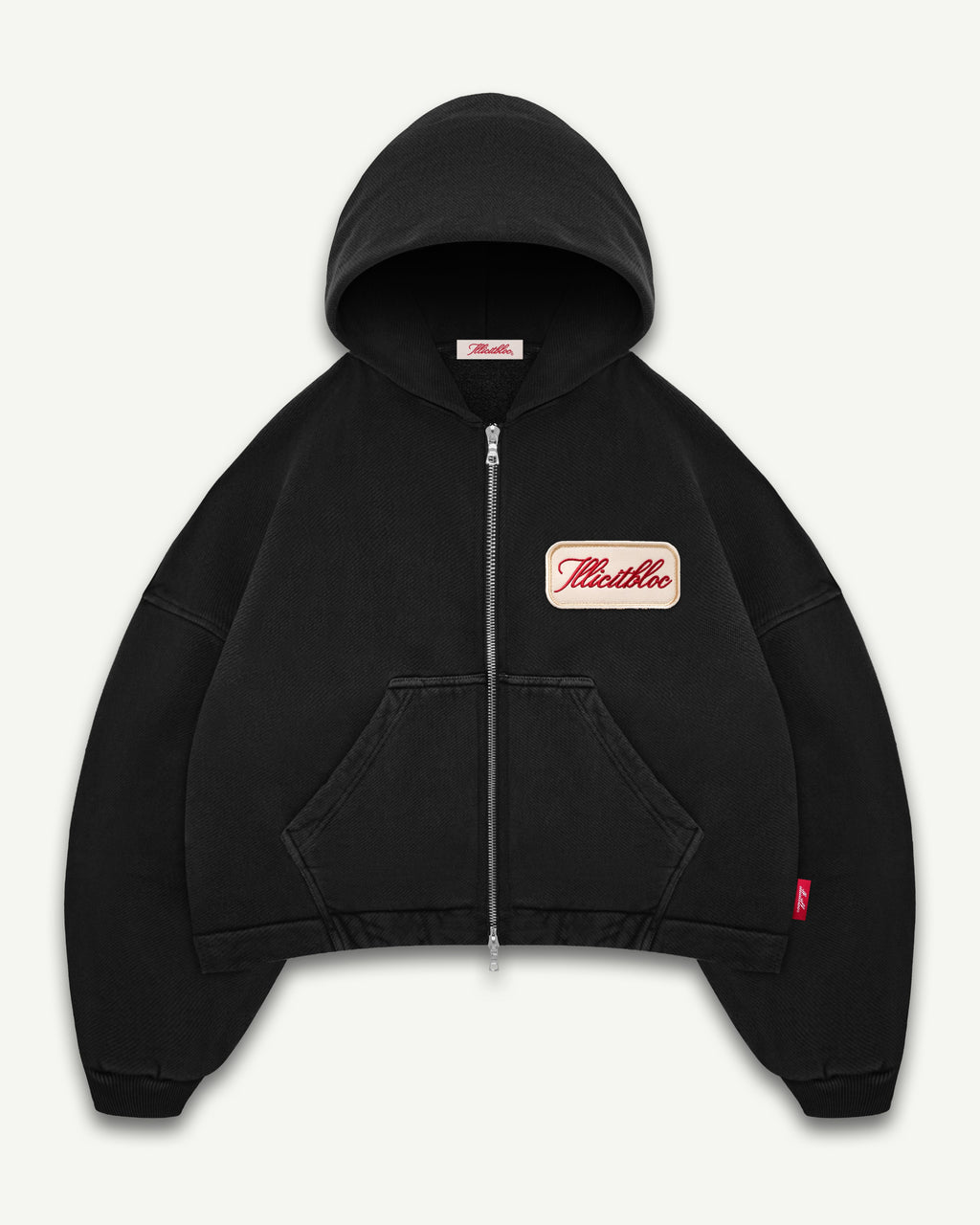 PATCHWORK TITANWEAVE™ ZIP HOODIE - BLACK