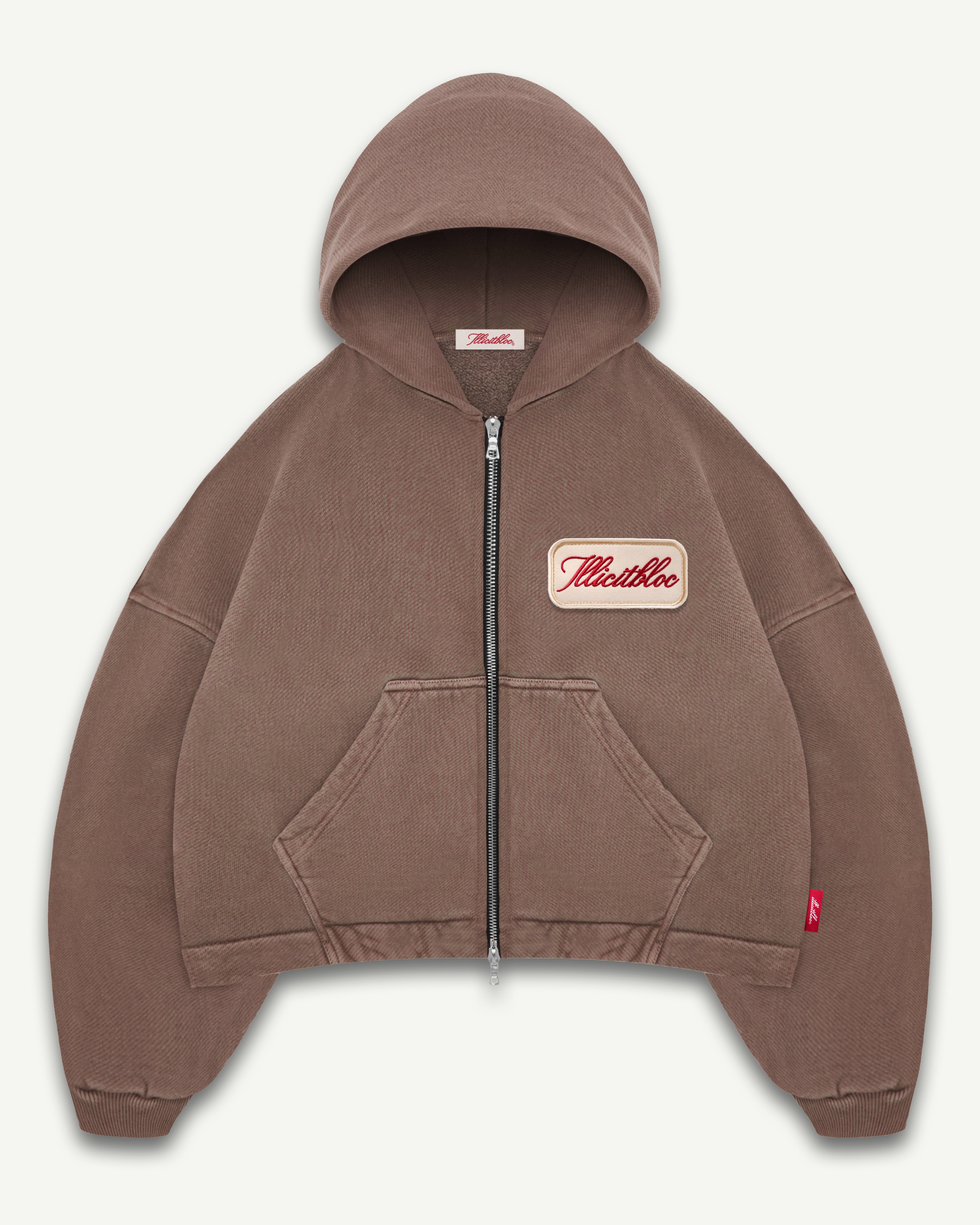 PATCHWORK TITANWEAVE™ ZIP HOODIE - WASHED BROWN – Illicitbloc