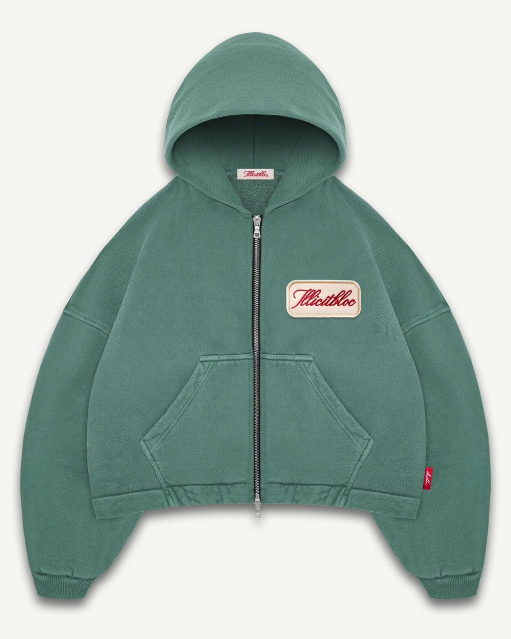 PATCHWORK TITANWEAVE™ ZIP HOODIE - WASHED GREEN