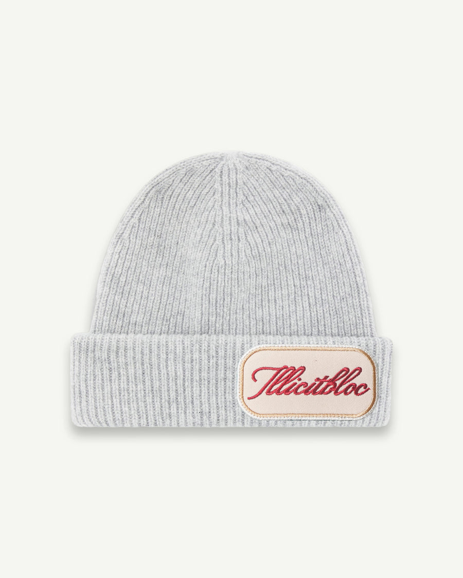 PATCHWORK LAMBSWOOL BEANIE - GREY