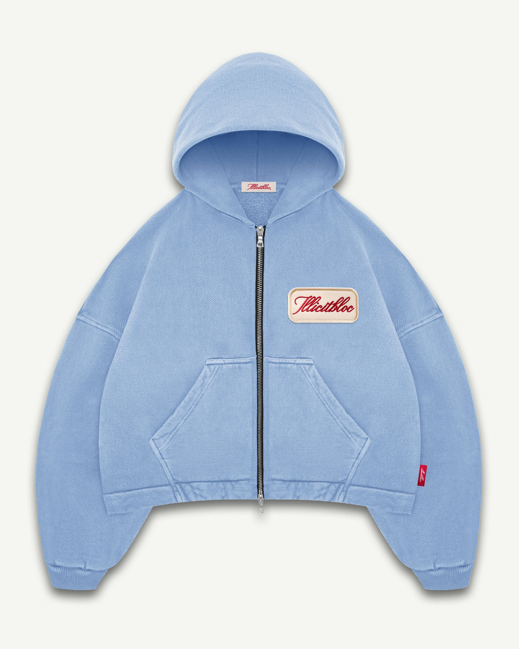 PATCHWORK TITANWEAVE™ ZIP HOODIE - POWDER BLUE