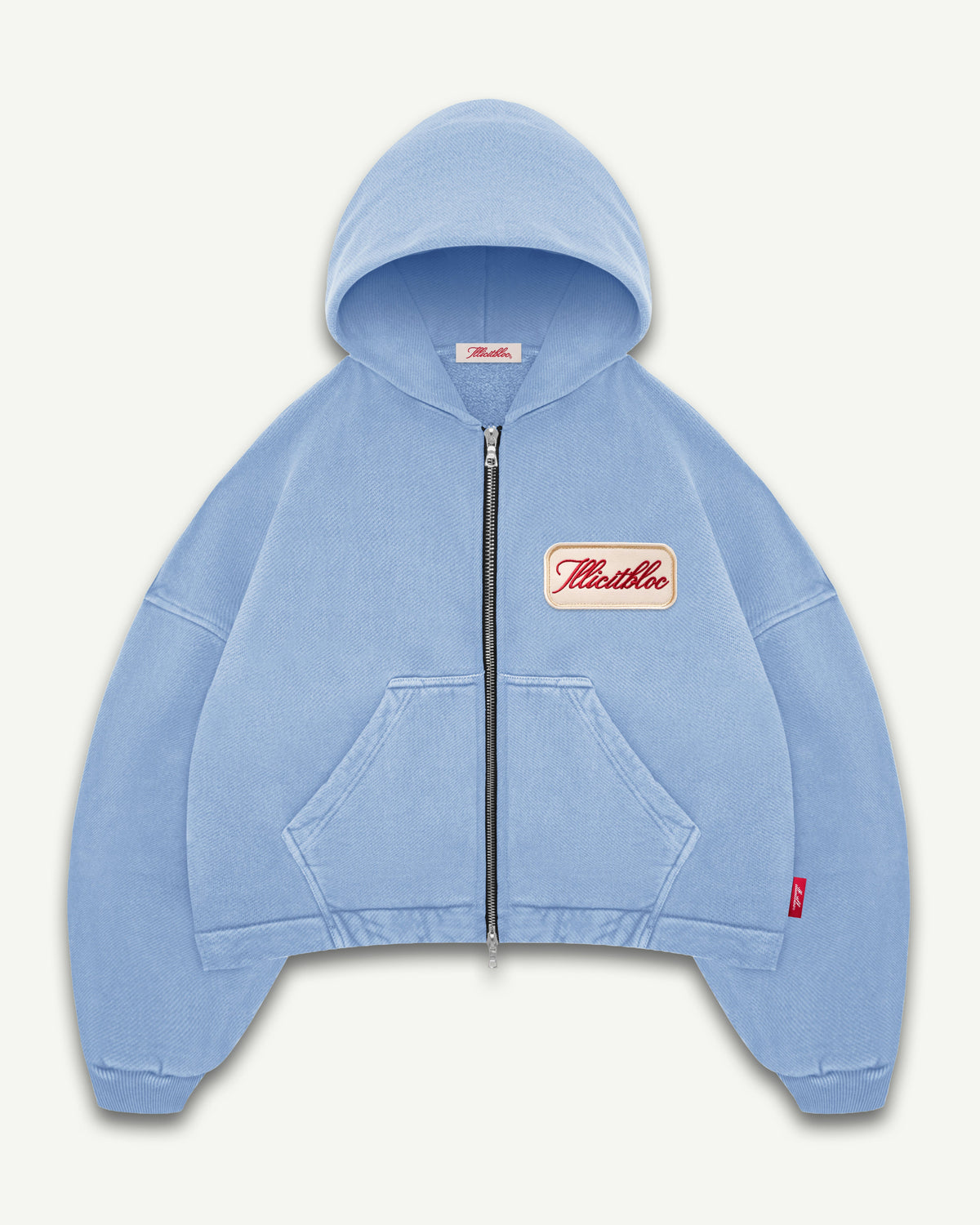 PATCHWORK TITANWEAVE™ ZIP HOODIE - POWDER BLUE