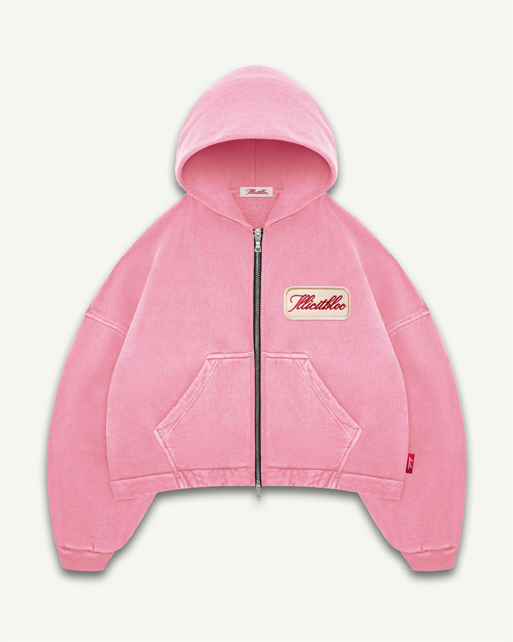 PATCHWORK TITANWEAVE™ ZIP HOODIE - WASHED PINK