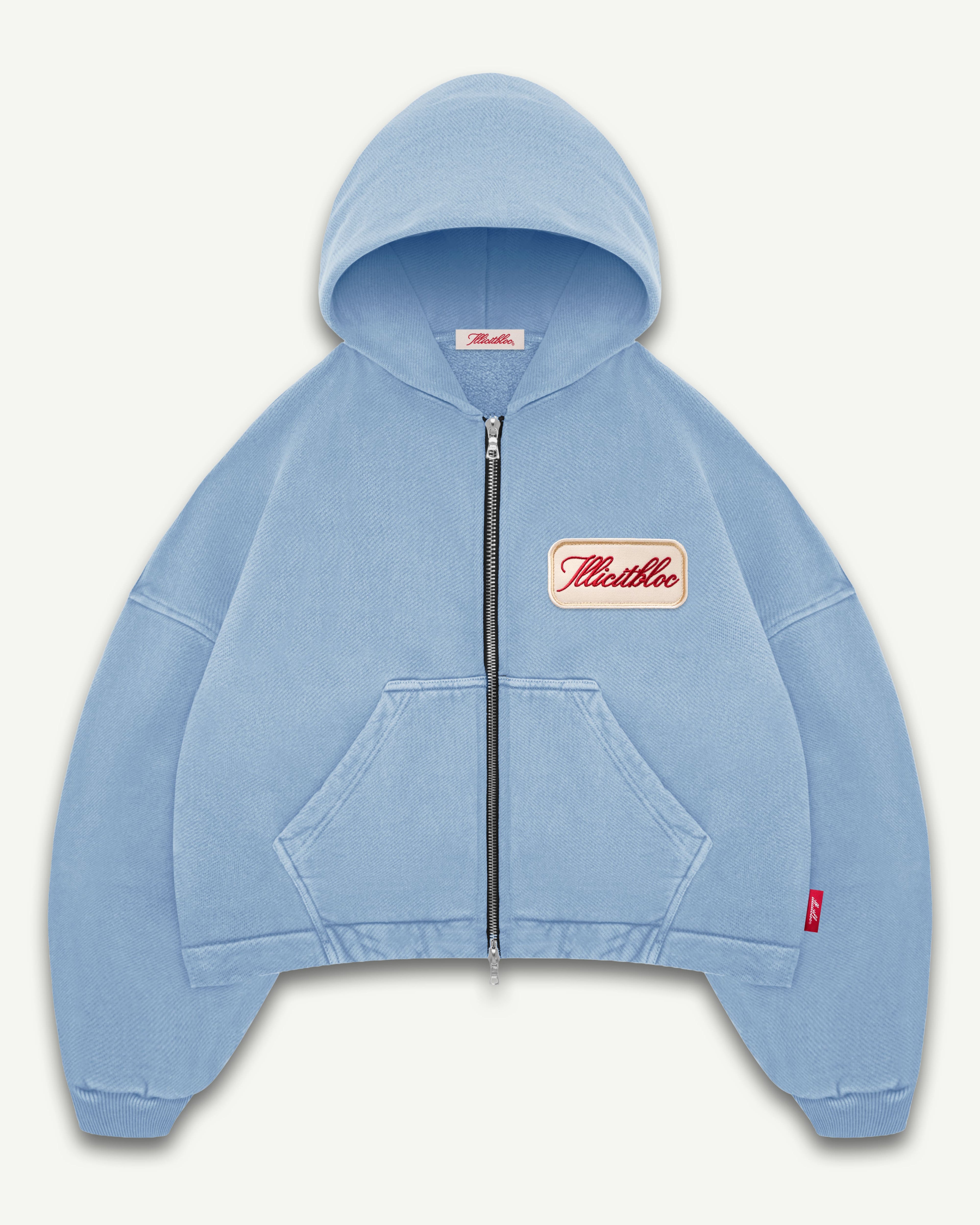 PATCHWORK TITANWEAVE™ ZIP HOODIE - POWDER BLUE