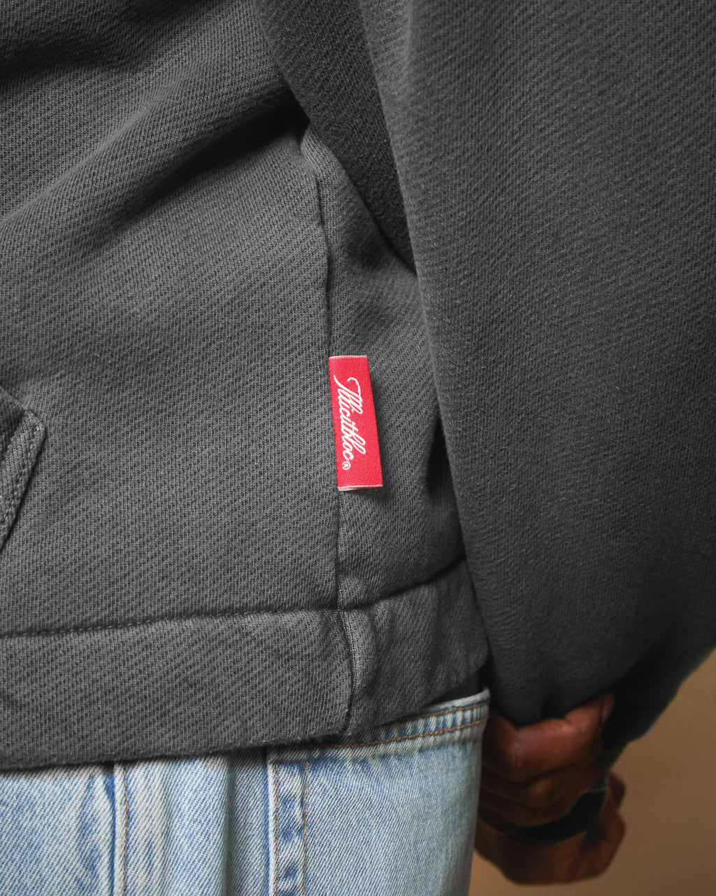 PATCHWORK TITANWEAVE™ ZIP HOODIE - WASHED BLACK