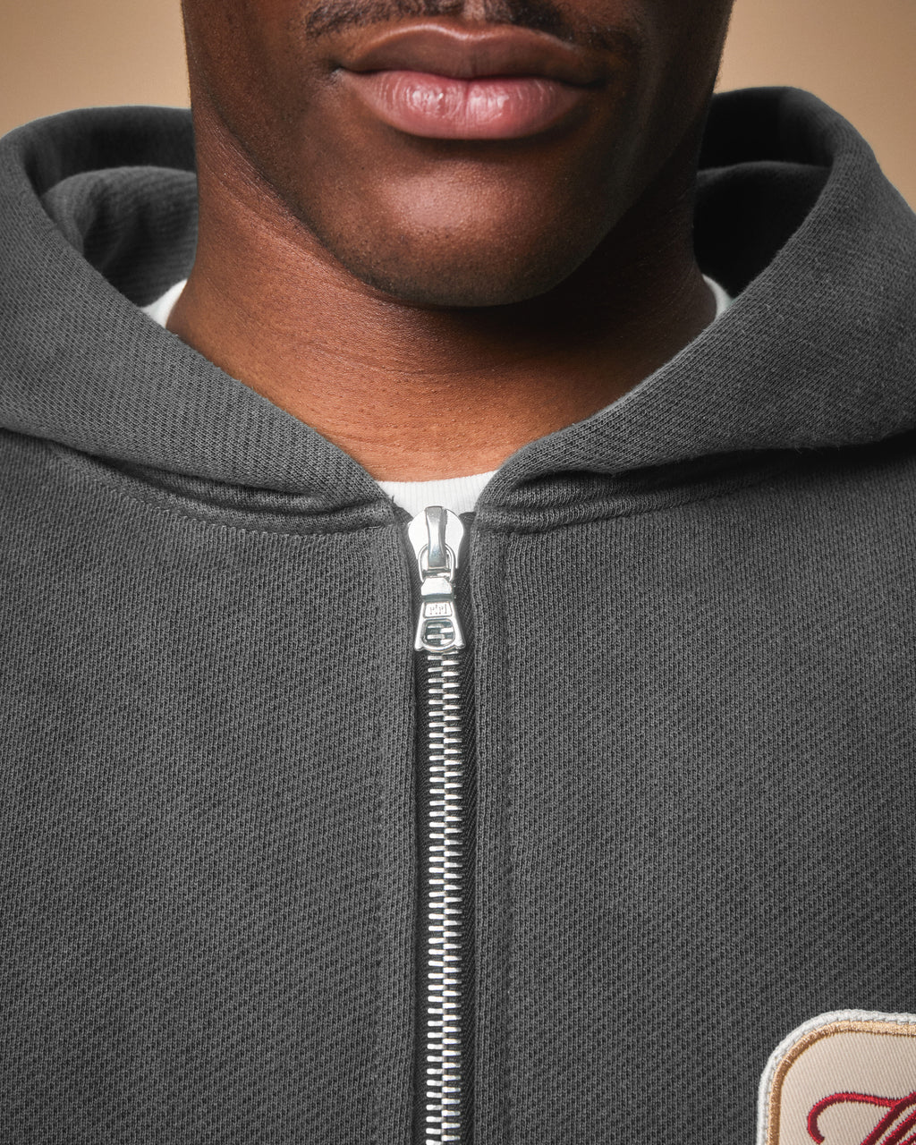 PATCHWORK TITANWEAVE™ ZIP HOODIE - WASHED BLACK