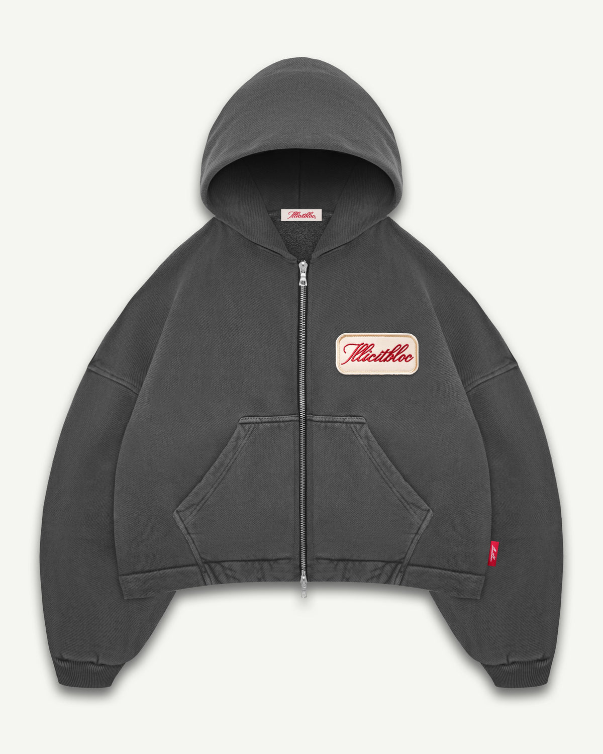PATCHWORK TITANWEAVE™ ZIP HOODIE - WASHED BLACK
