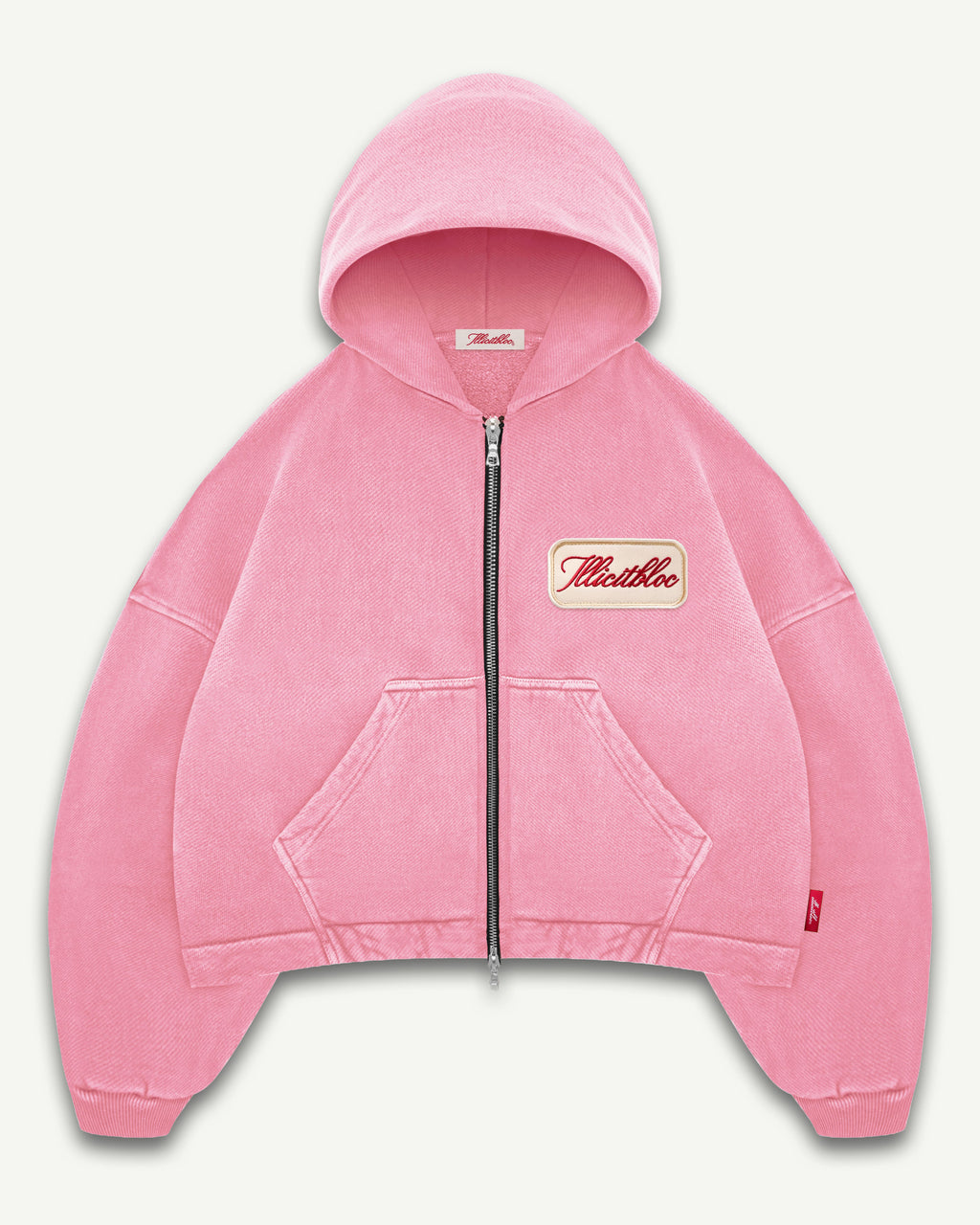 PATCHWORK TITANWEAVE™ ZIP HOODIE - WASHED PINK