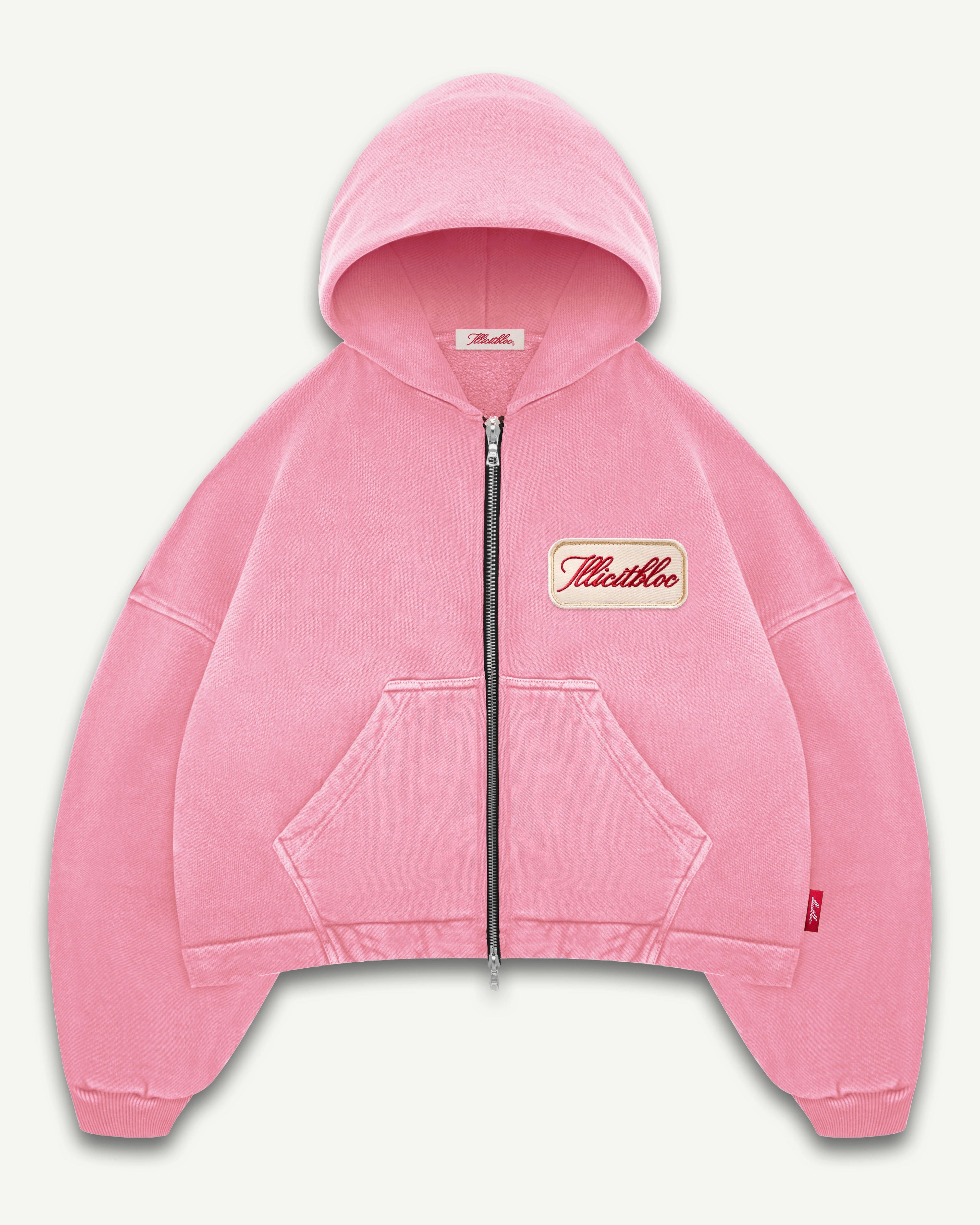 PATCHWORK TITANWEAVE™ ZIP HOODIE - WASHED PINK
