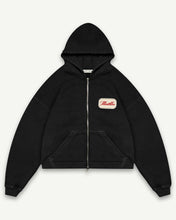 Load image into Gallery viewer, PATCHWORK ZIP HOODIE - BLACK

