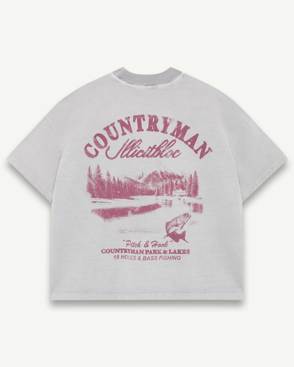 PITCH & HOOK POCKET T-SHIRT - POWDER GREY