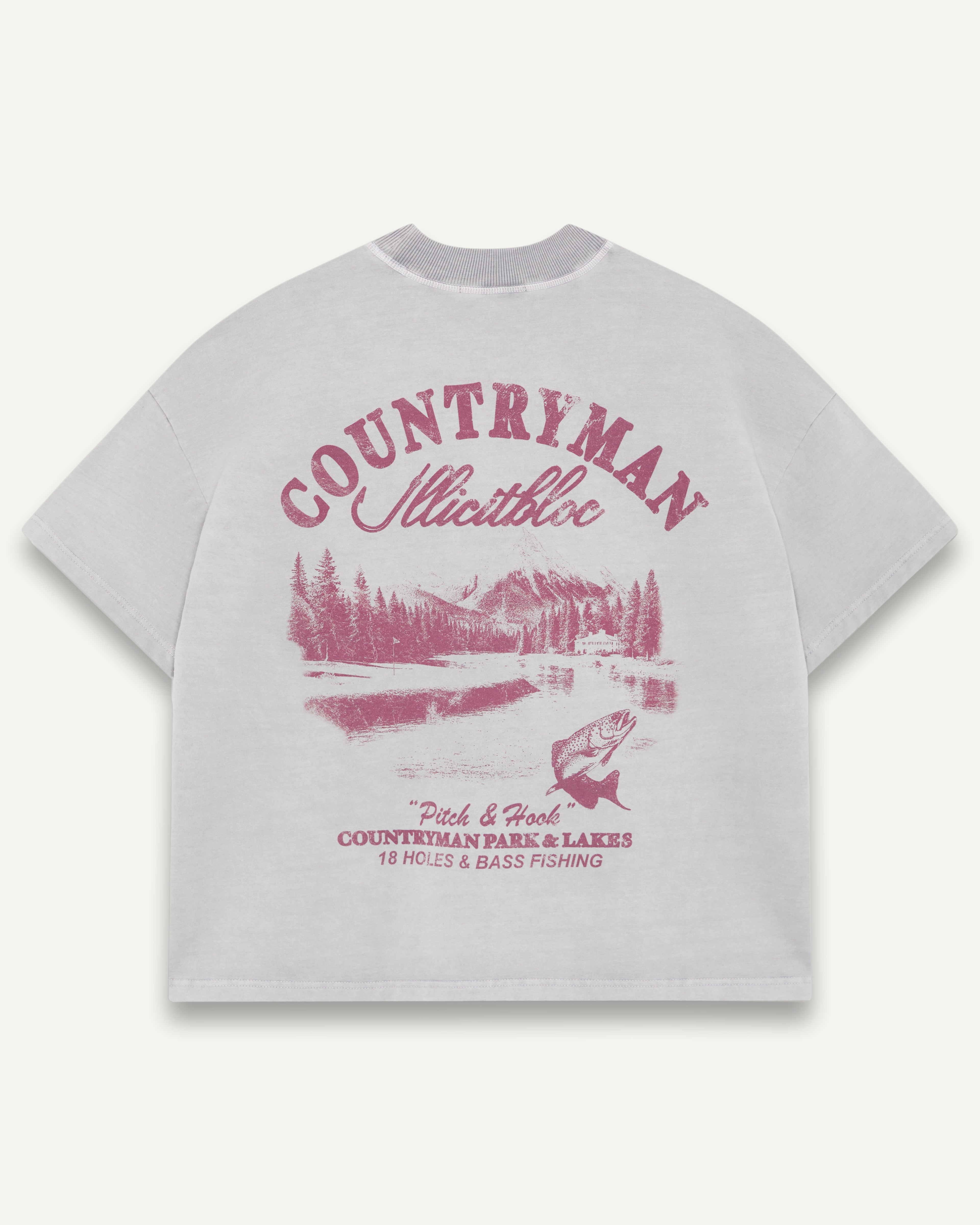 PITCH & HOOK POCKET T-SHIRT - POWDER GREY