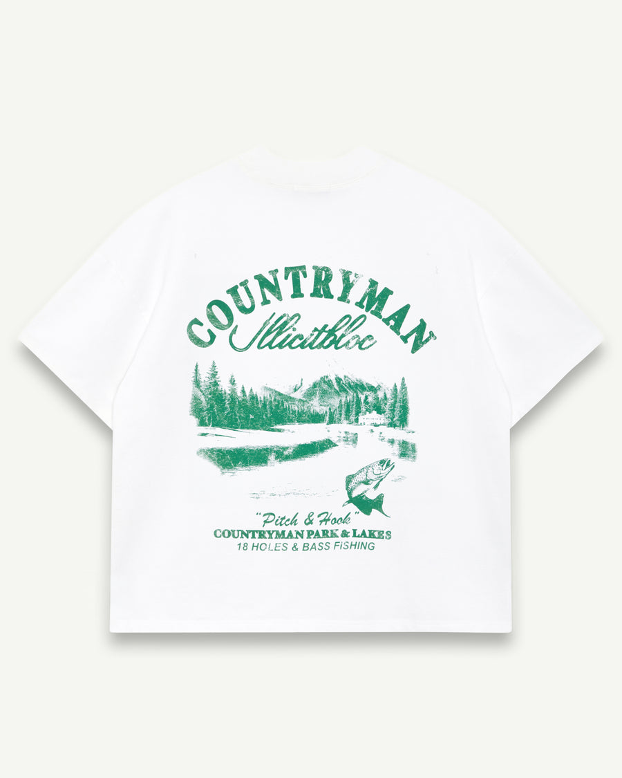 PITCH & HOOK POCKET T-SHIRT - WHITE