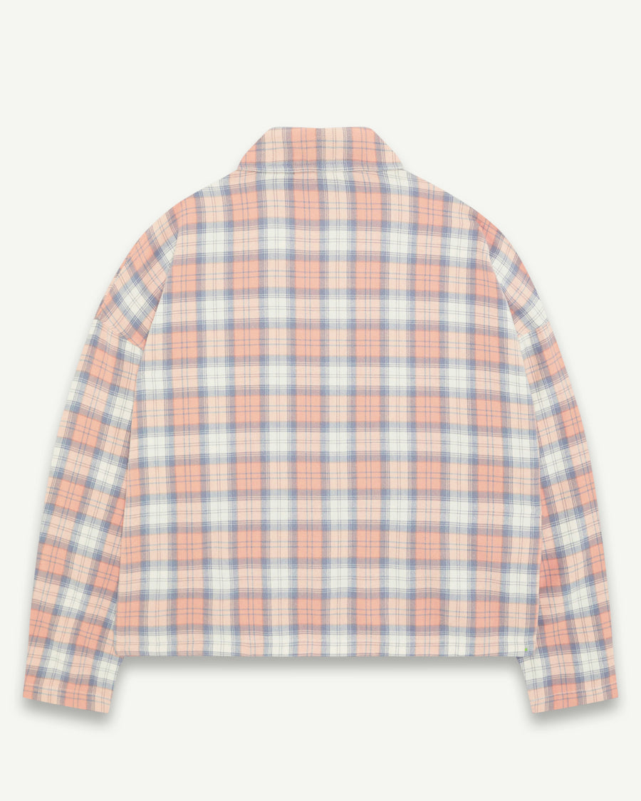 PLAID PULLOVER SHIRT - DUSTY RED