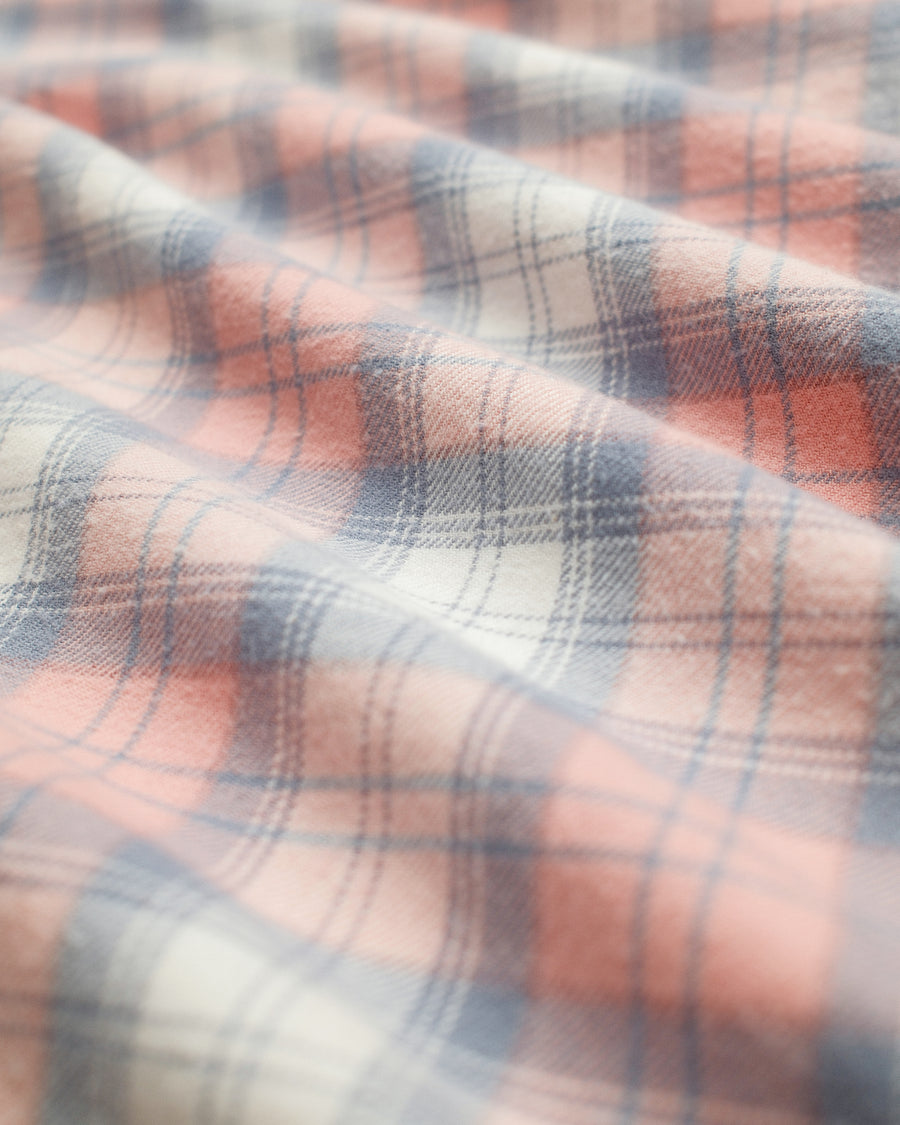 PLAID PULLOVER SHIRT - DUSTY RED