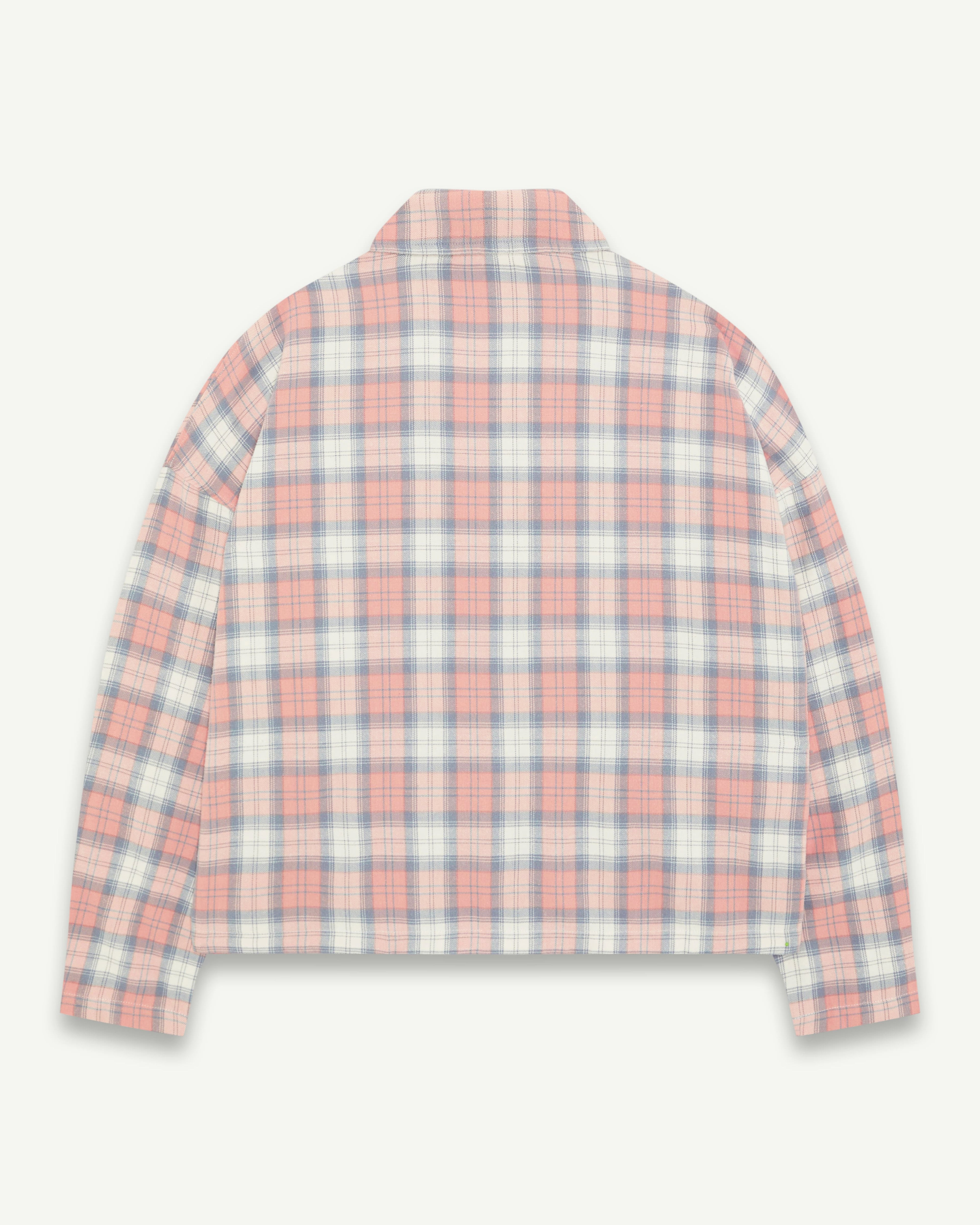 PLAID PULLOVER SHIRT - DUSTY RED