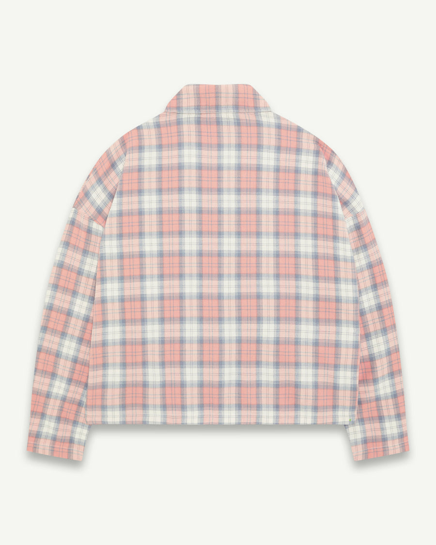PLAID PULLOVER SHIRT - DUSTY RED