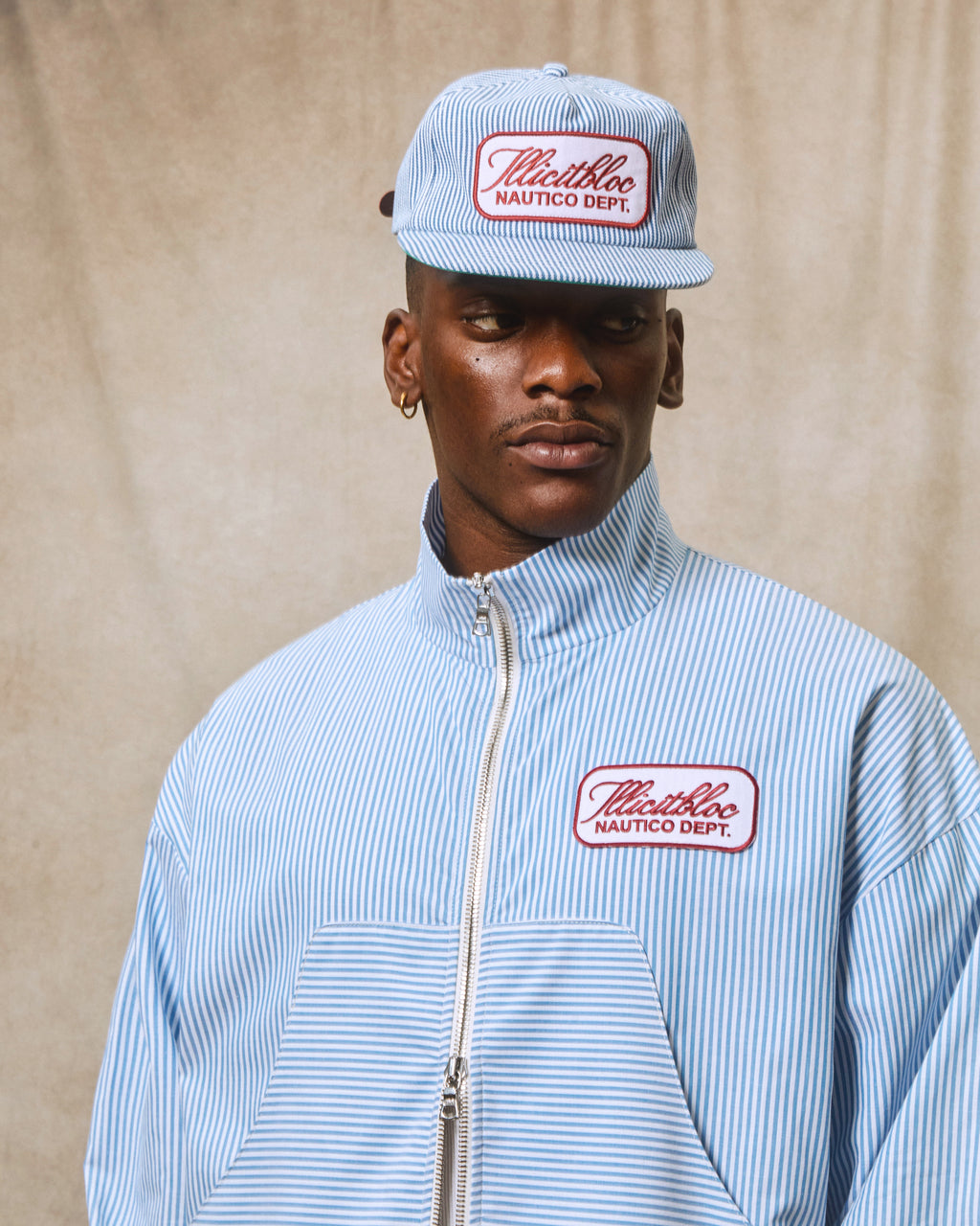 Poplin Dept. Track Jacket - Blue/white