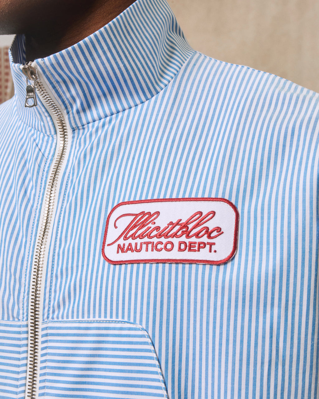 Poplin Dept. Track Jacket - Blue/white