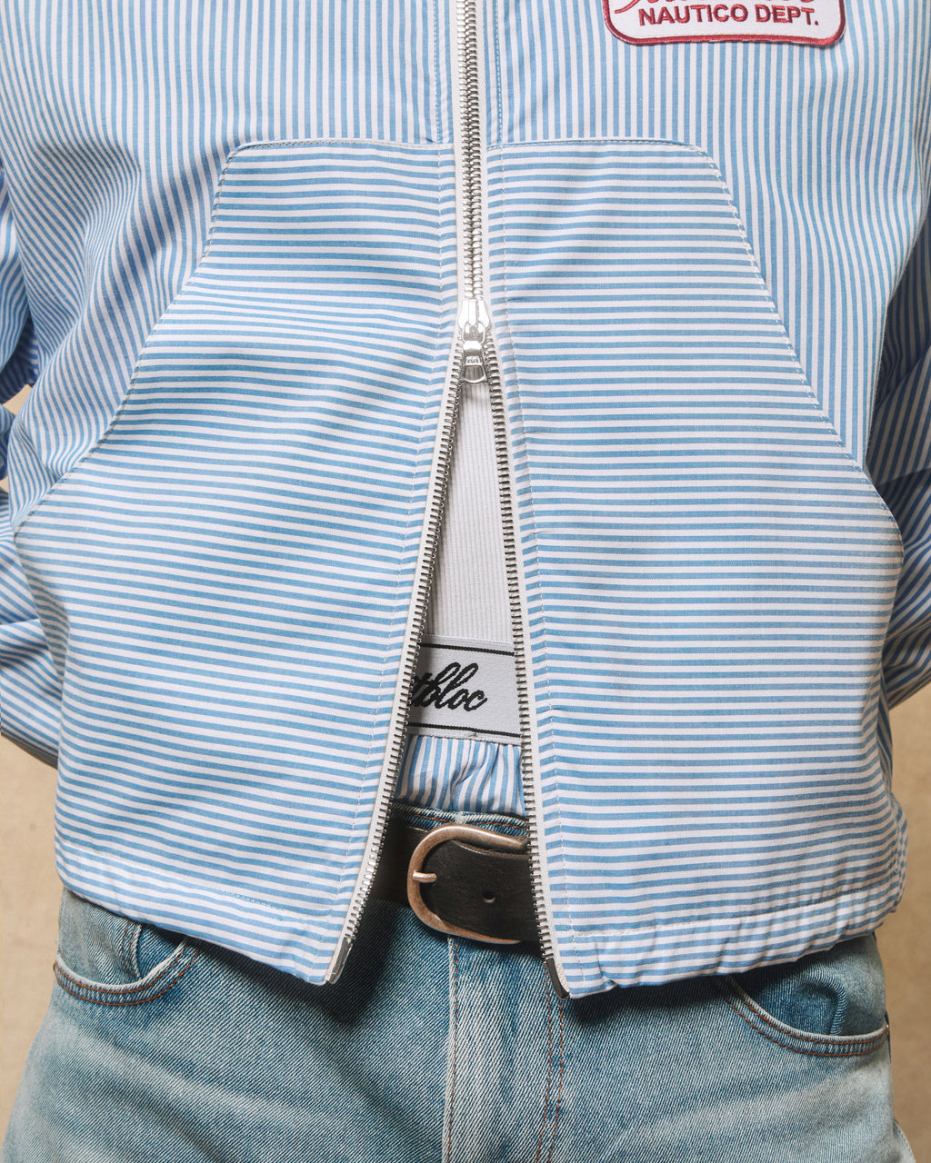 Poplin Dept. Track Jacket - Blue/white