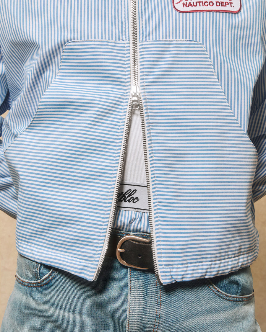 POPLIN DEPT. TRACK JACKET - BLUE/WHITE