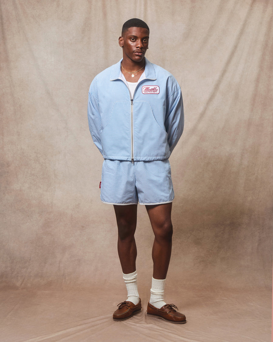 POPLIN DEPT. TRACK JACKET - BLUE/WHITE