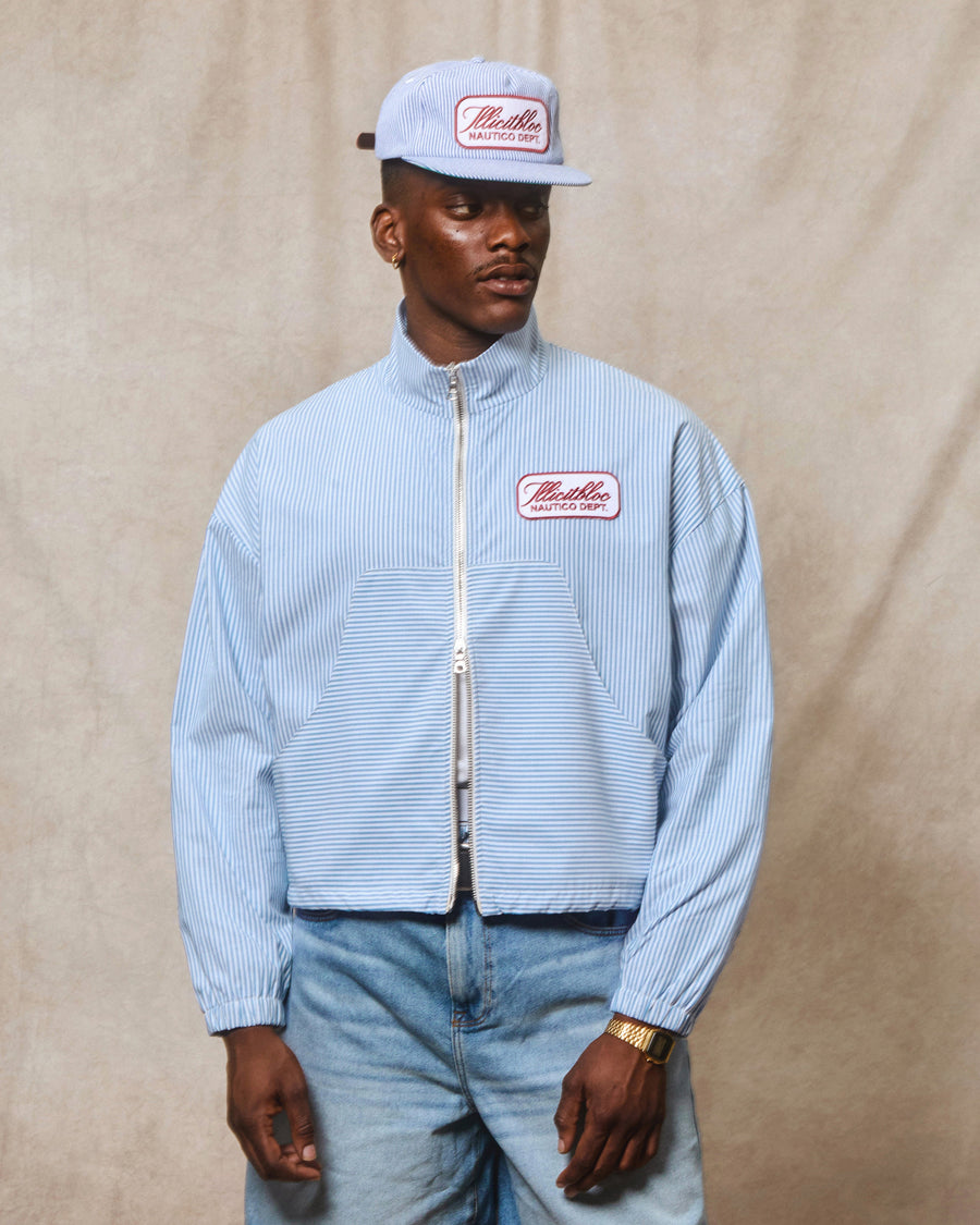 POPLIN DEPT. TRACK JACKET - BLUE/WHITE