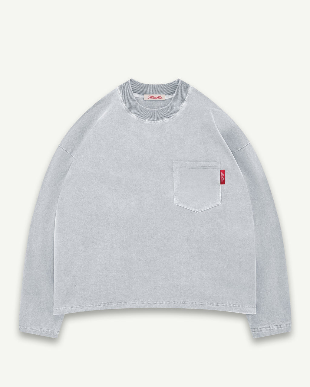 CLASSIC CLOUDWEAVE™ POCKET LONG SLEEVE T-SHIRT - POWDER GREY