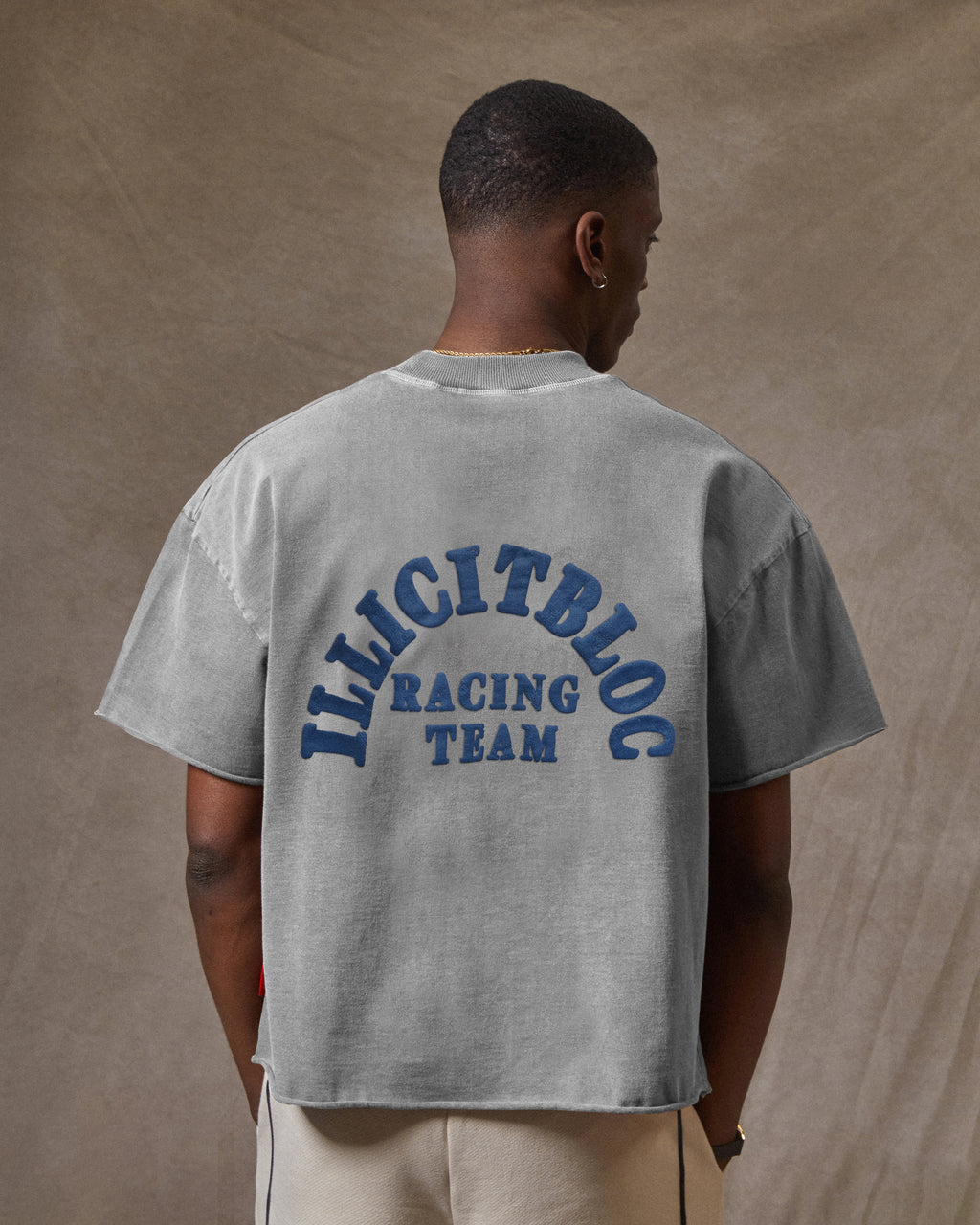 Racing Team Raw Hem T-shirt - Powder Grey