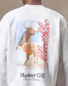 BULL MASCOT LONG SLEEVE T-SHIRT - WHITE