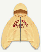 Load image into Gallery viewer, RACING APPLIQUÉ ZIP HOODIE - MIMOSA
