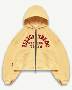 RACING APPLIQUÉ ZIP HOODIE - MIMOSA