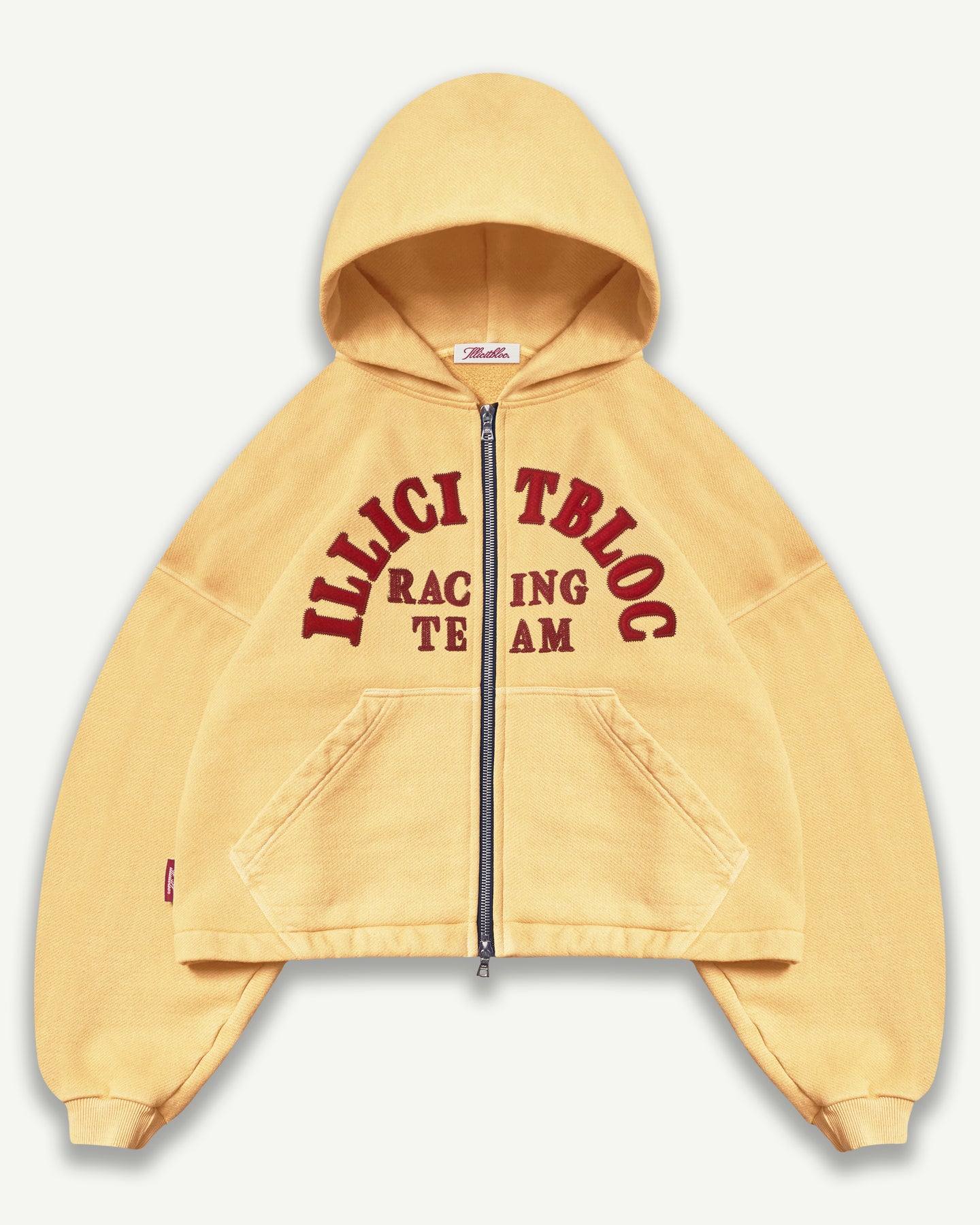 RACING APPLIQUÉ ZIP HOODIE - MIMOSA