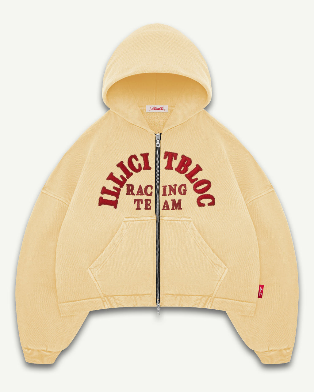 RACING APPLIQUÉ ZIP HOODIE - MIMOSA