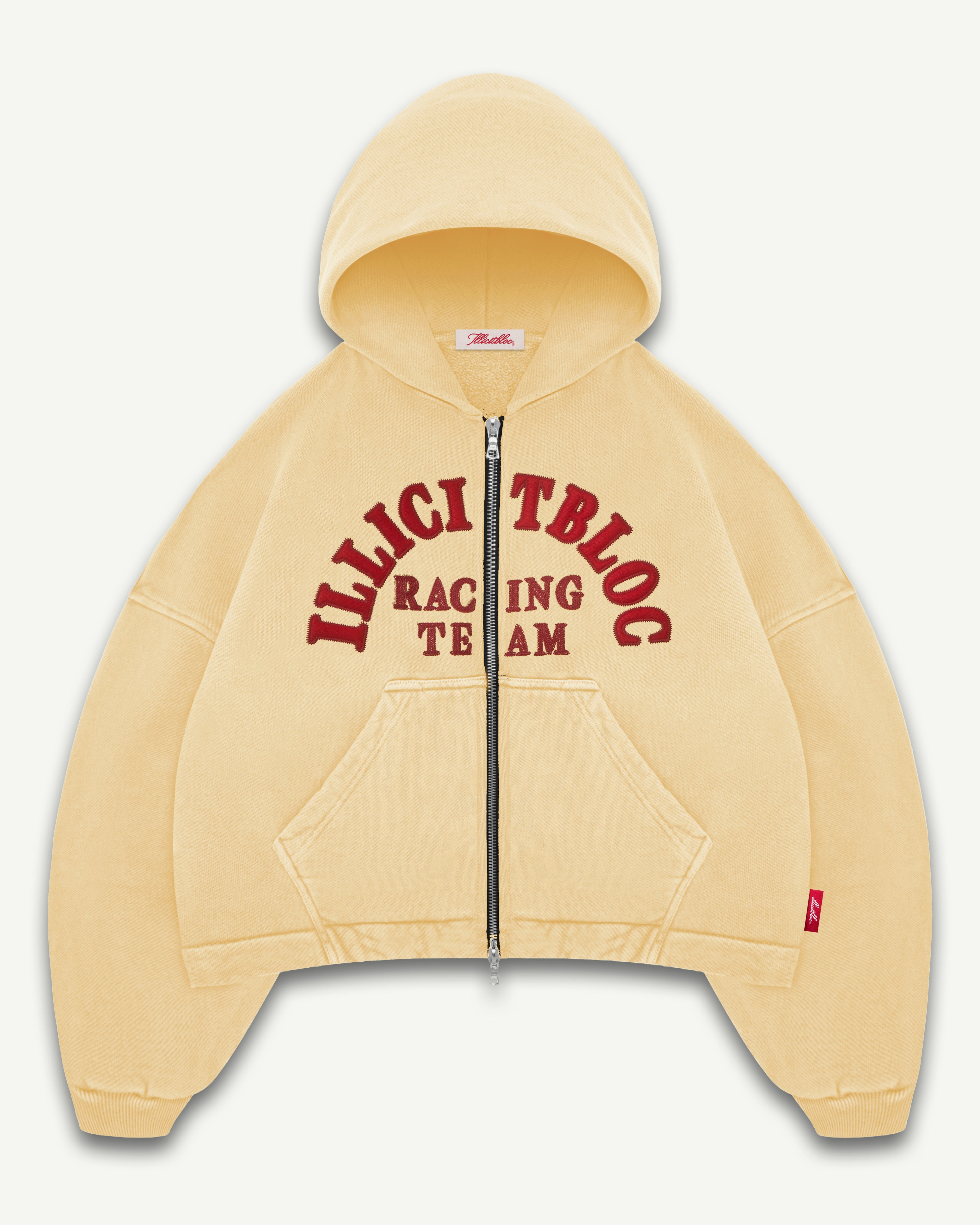 RACING APPLIQUÉ ZIP HOODIE - MIMOSA