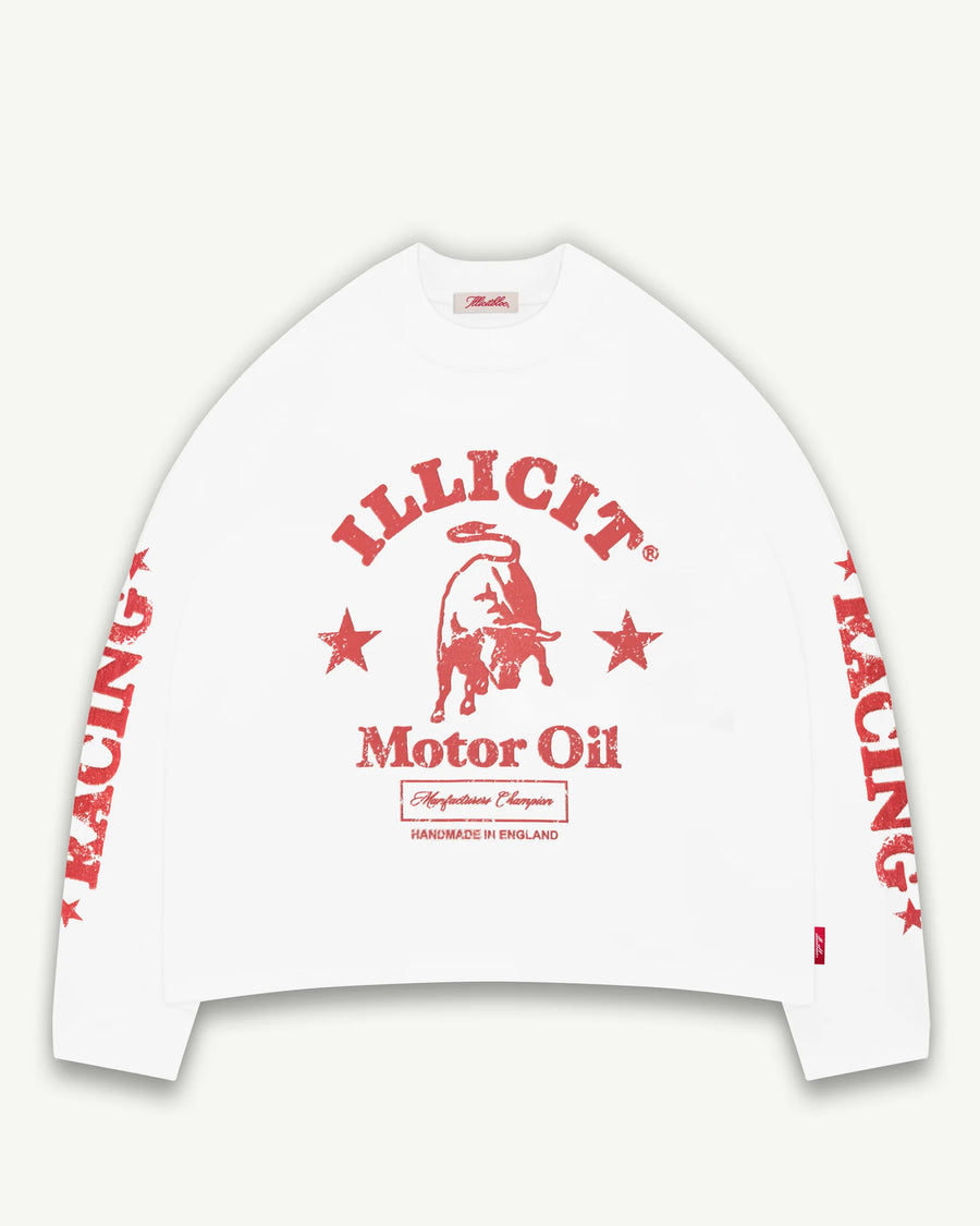 MOTOR OIL CLOUDWEAVE™ LONG SLEEVE T-SHIRT - WHITE