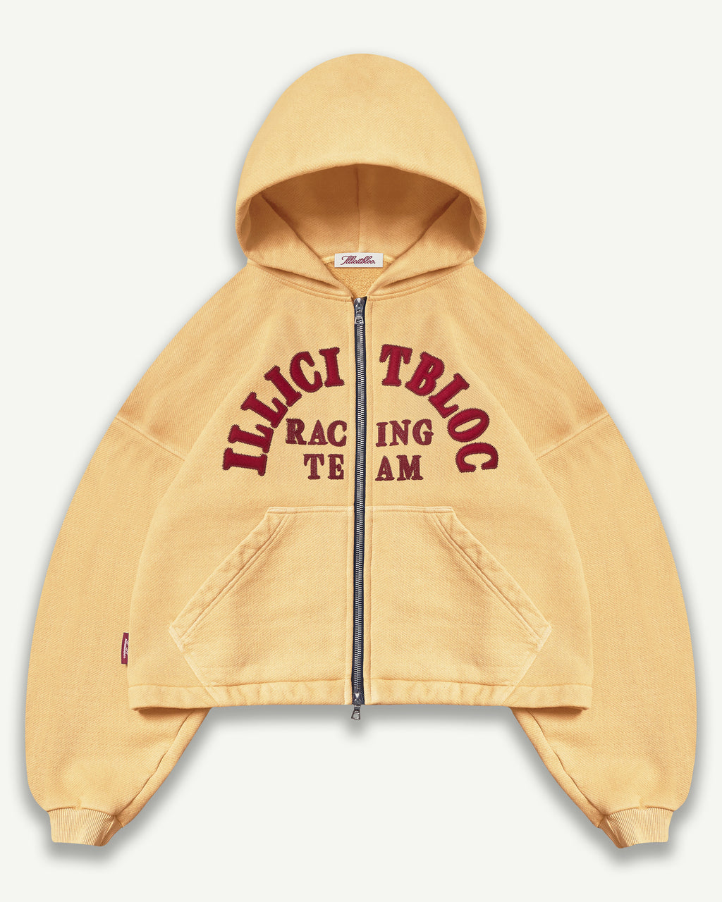 Racing Appliqué Zip Hoodie - Mimosa