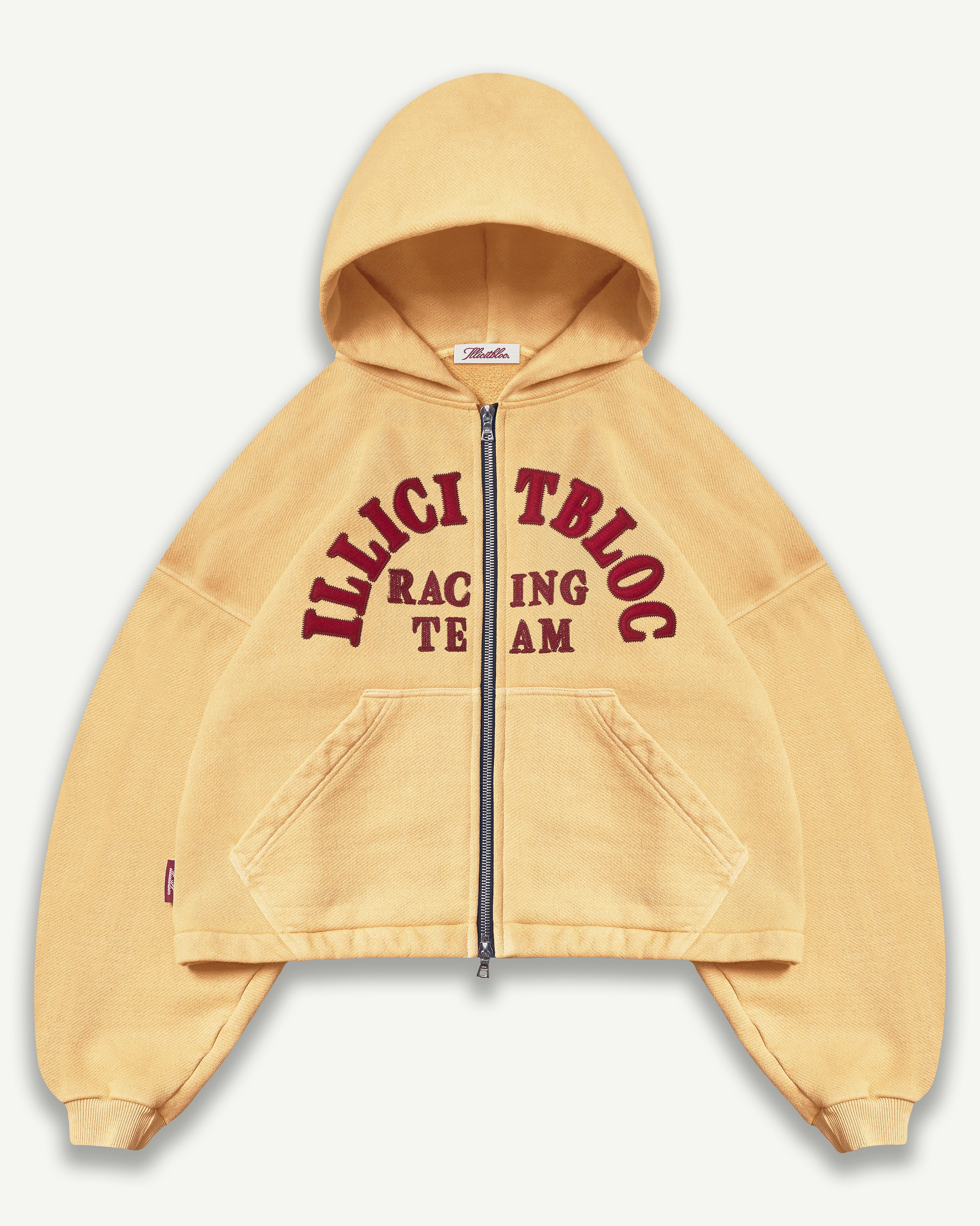 Racing Appliqué Zip Hoodie - Mimosa
