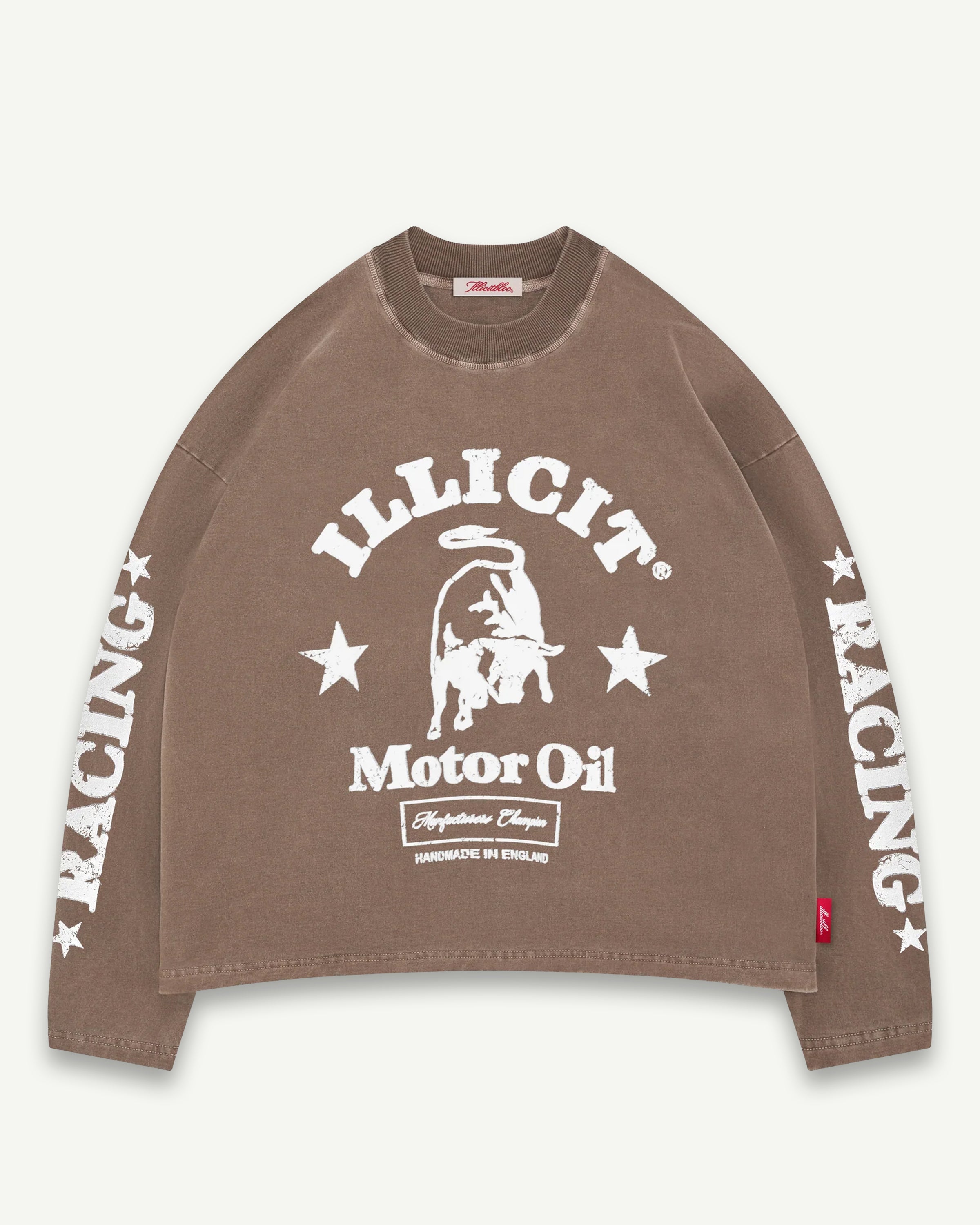 MOTOR OIL CLOUDWEAVE™ LONG SLEEVE T-SHIRT - WASHED BROWN
