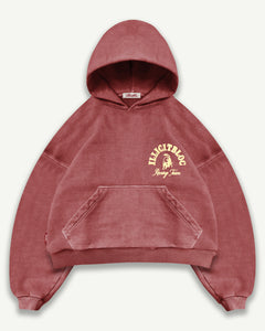 RACING TEAM HOODIE - WASHED BURGUNDY