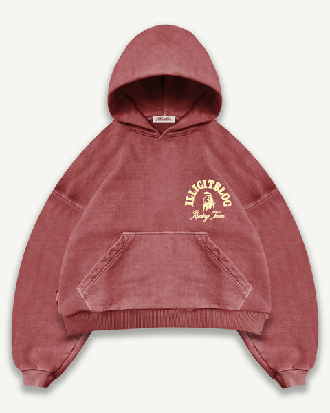 RACING TEAM HOODIE - WASHED BURGUNDY