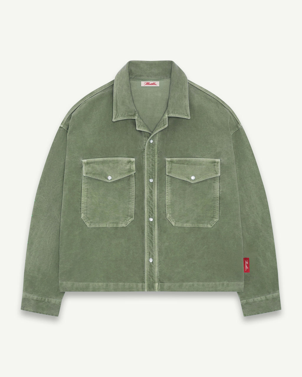 MOLESKIN RANCH STUD SHIRT - MOSS GRAY