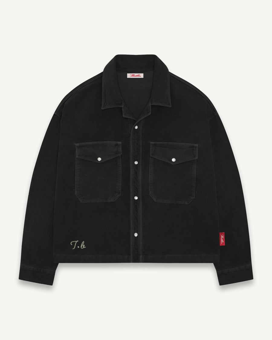 MOLESKIN RANCH STUD SHIRT - BLACK