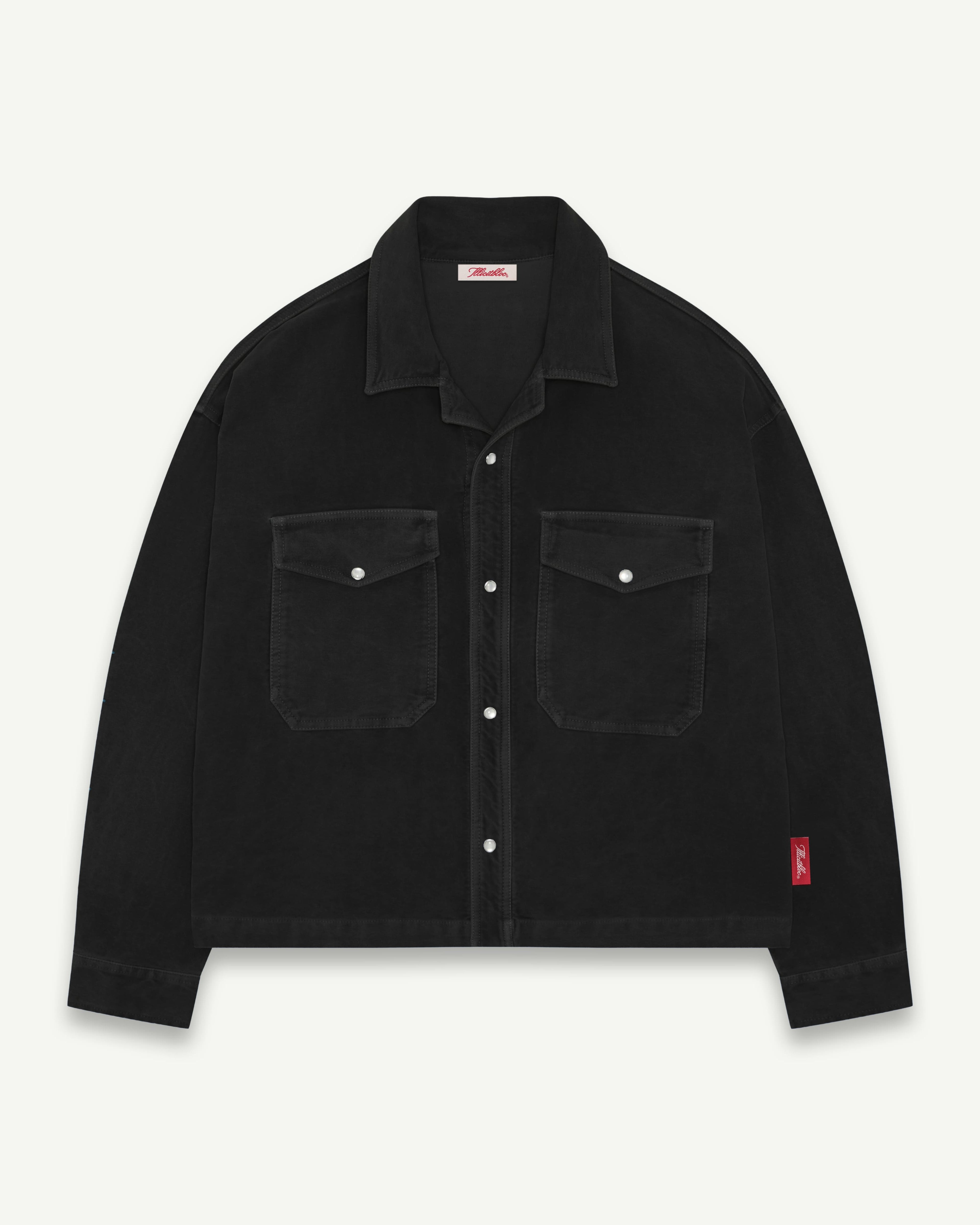MOLESKIN RANCH STUD SHIRT - BLACK