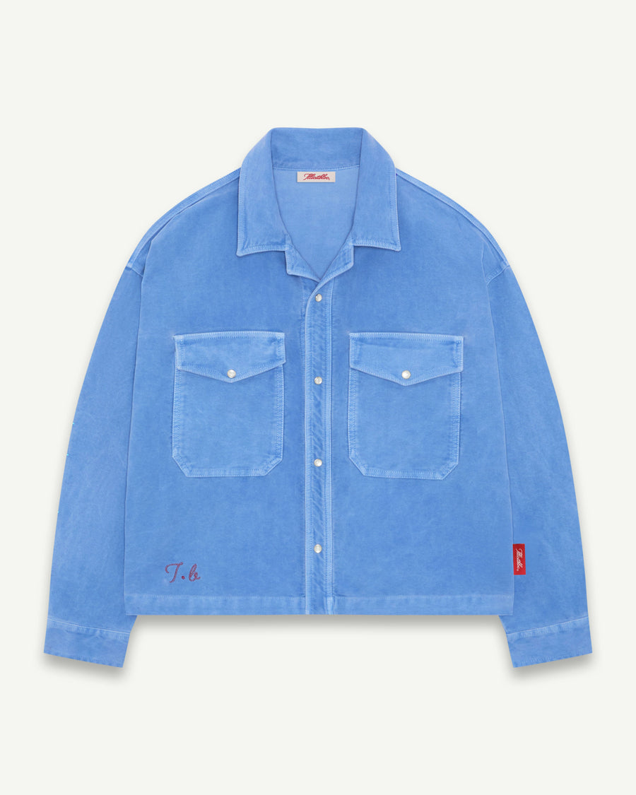 MOLESKIN RANCH STUD SHIRT - OXFORD BLUE