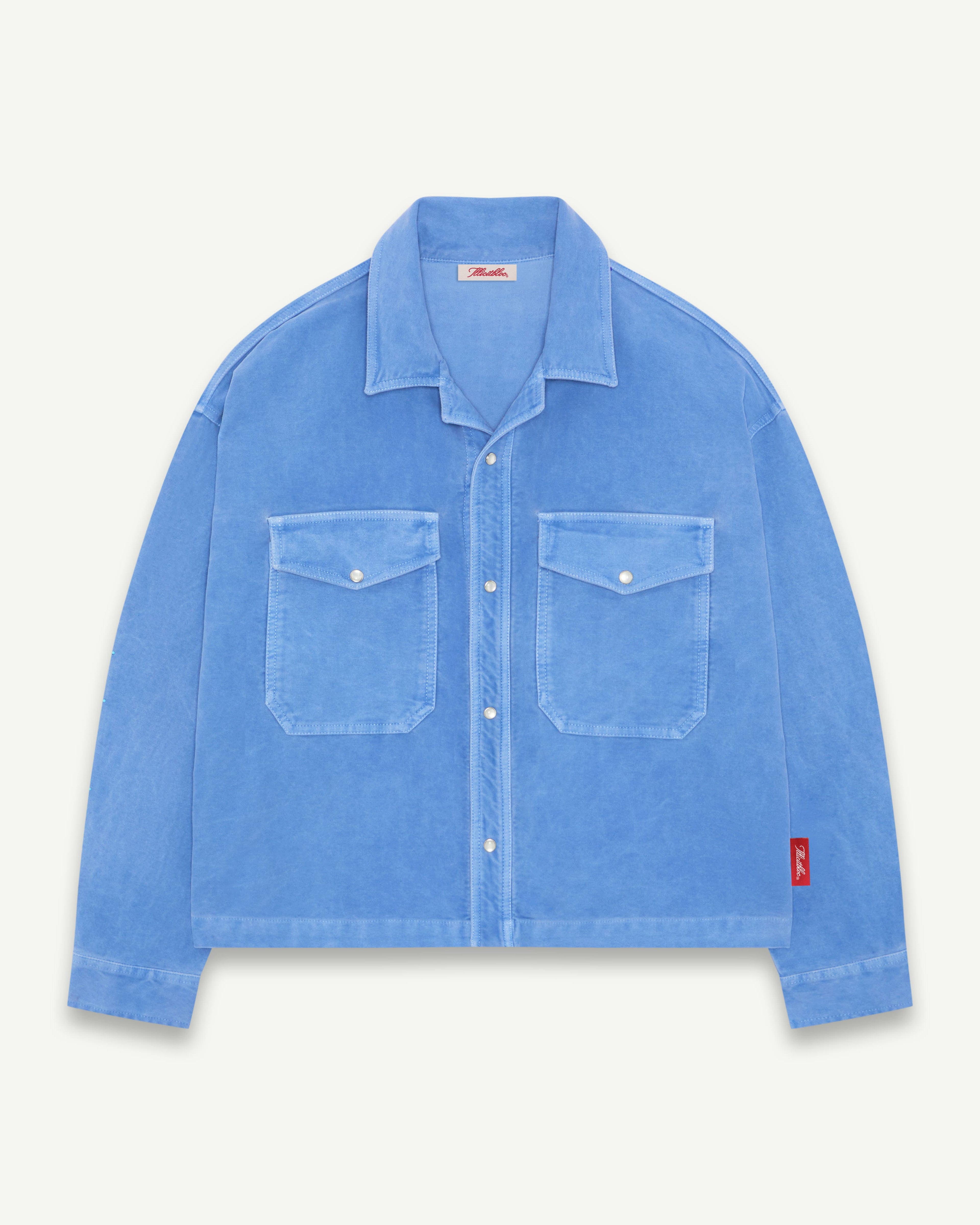 MOLESKIN RANCH STUD SHIRT - OXFORD BLUE