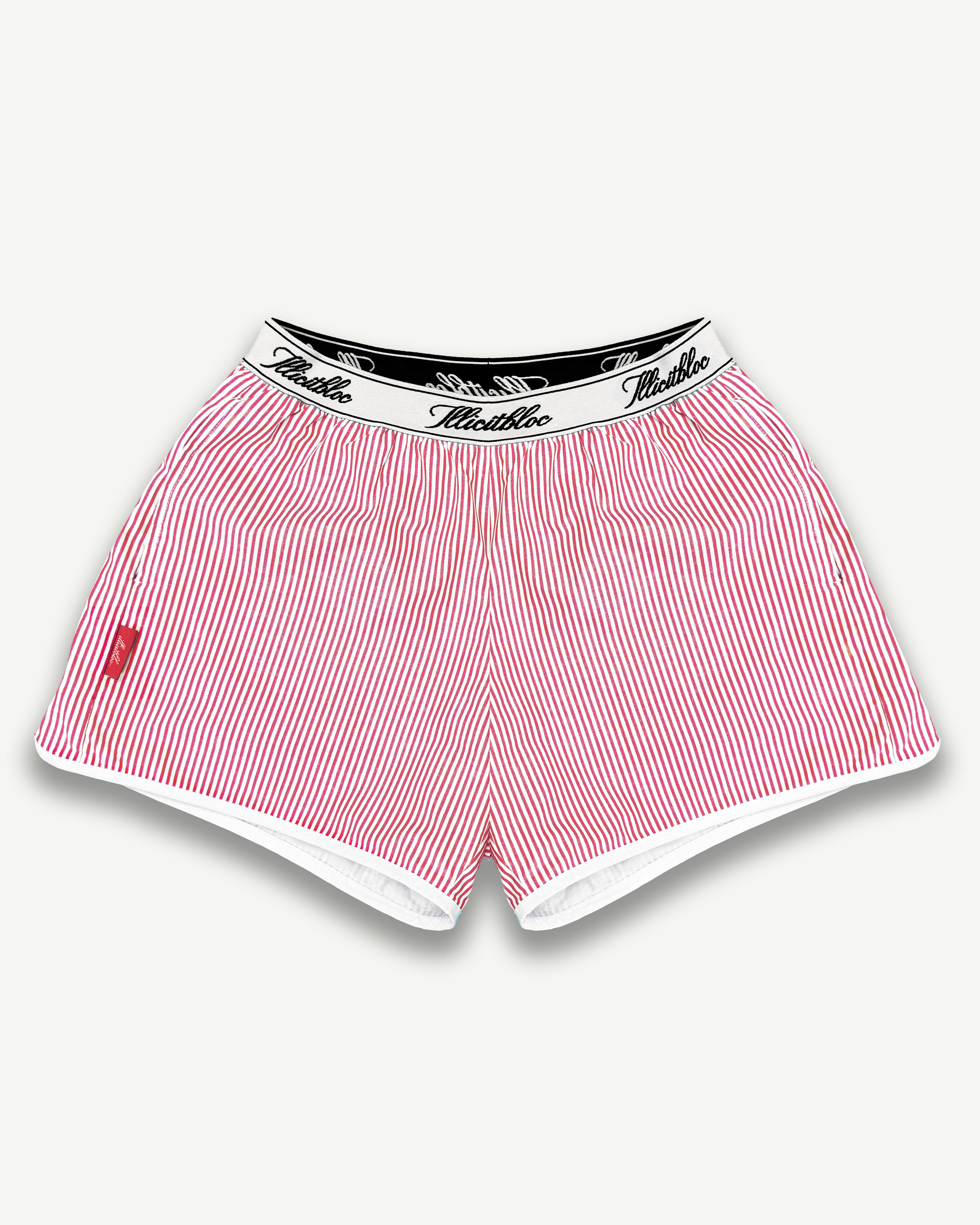 Poplin Sports Shorts - Red/White