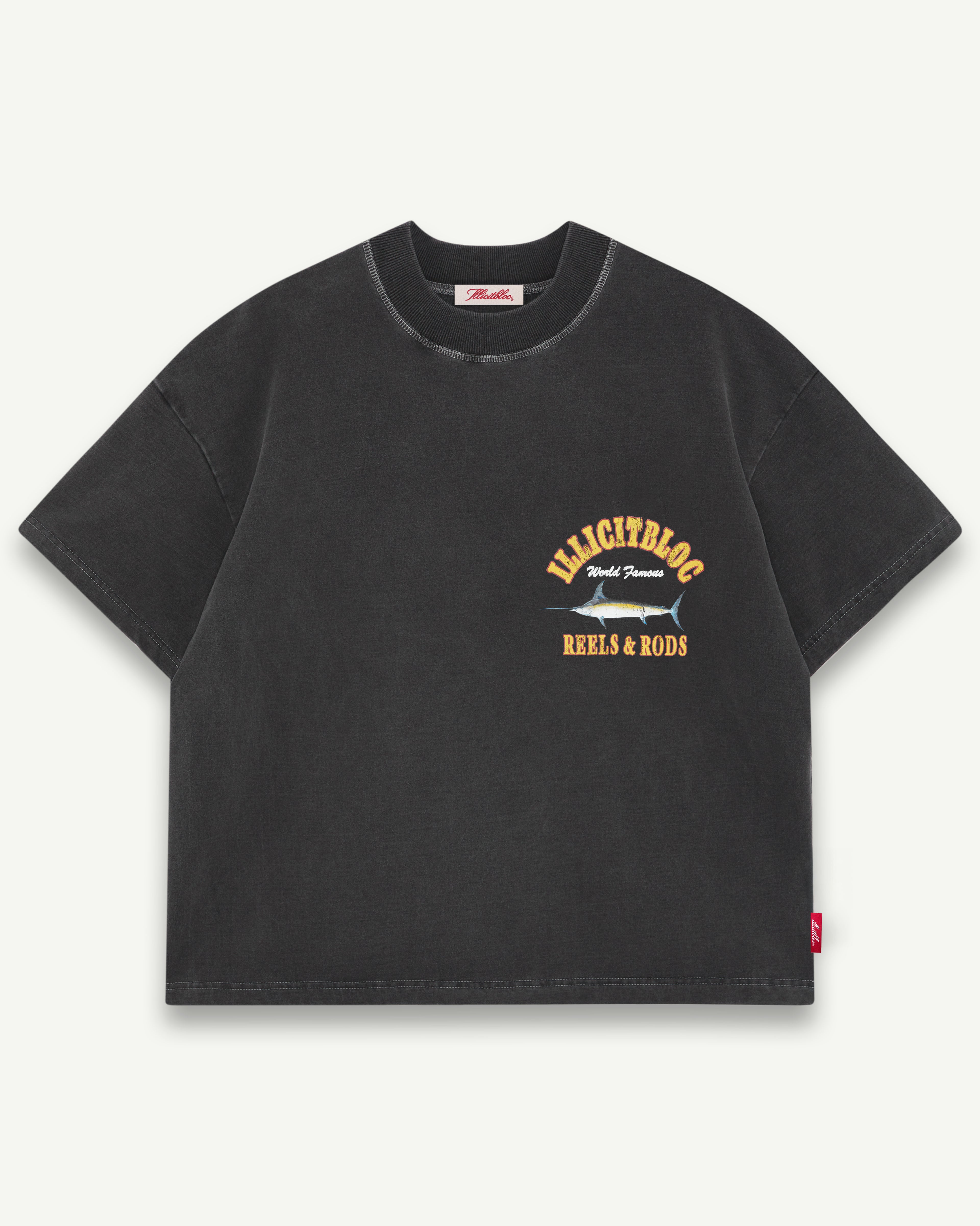 REELS & RODS T-SHIRT - CHARCOAL