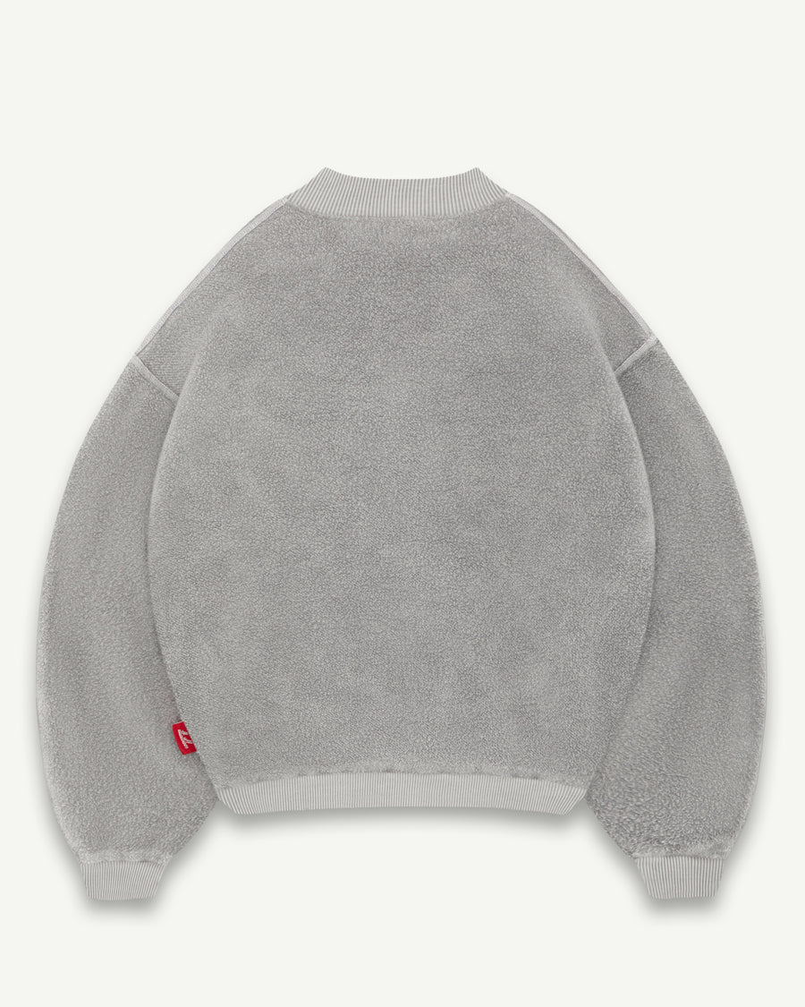 REVERSE SPELLOUT 1/4 ZIP - POWDER GREY